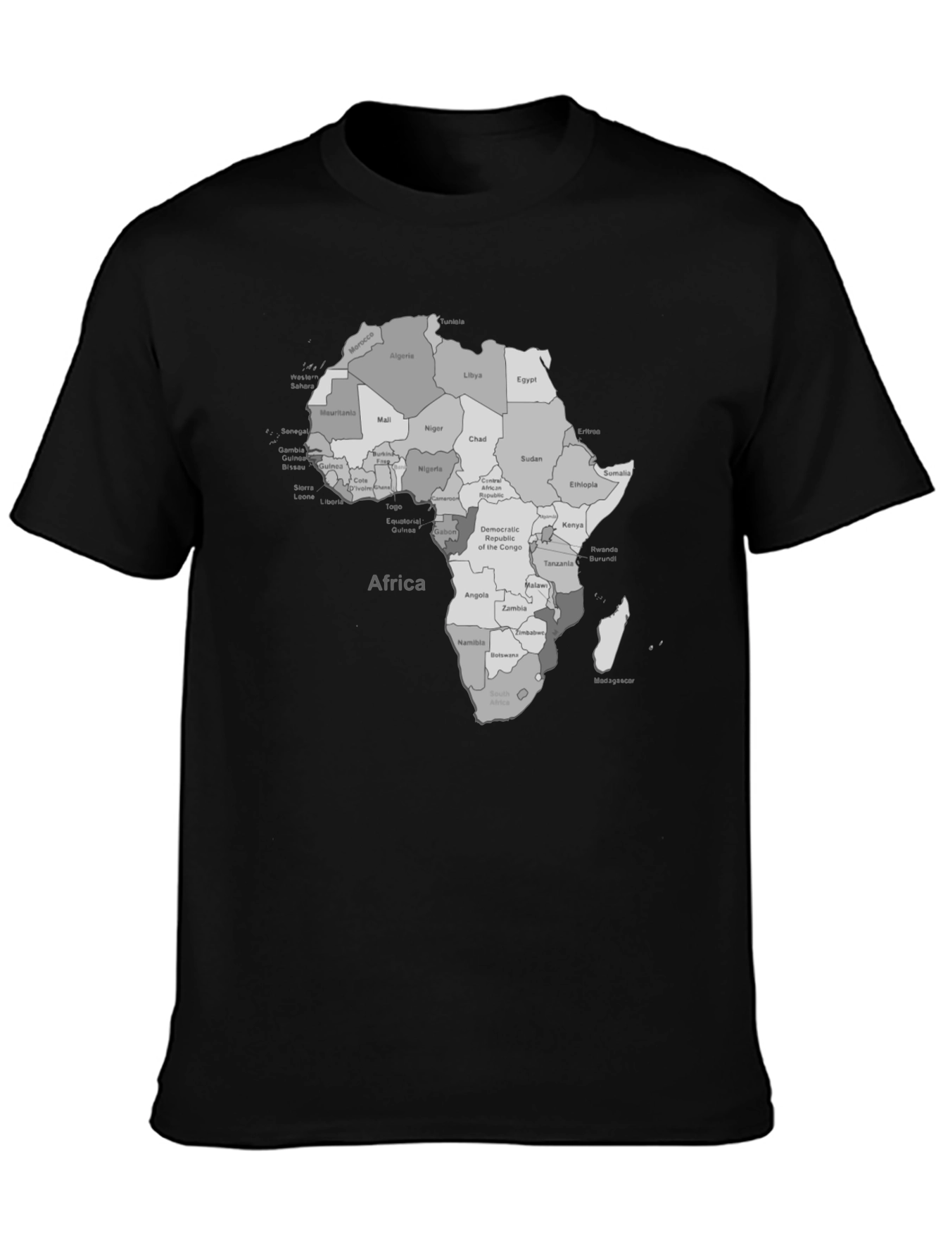 Africa Map T-Shirt - Black Graphic Tee