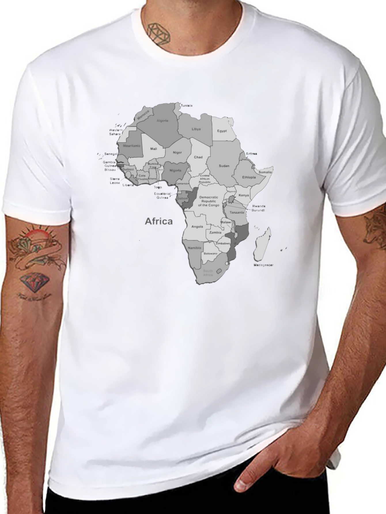 Africa Map T-Shirt - Black Graphic Tee