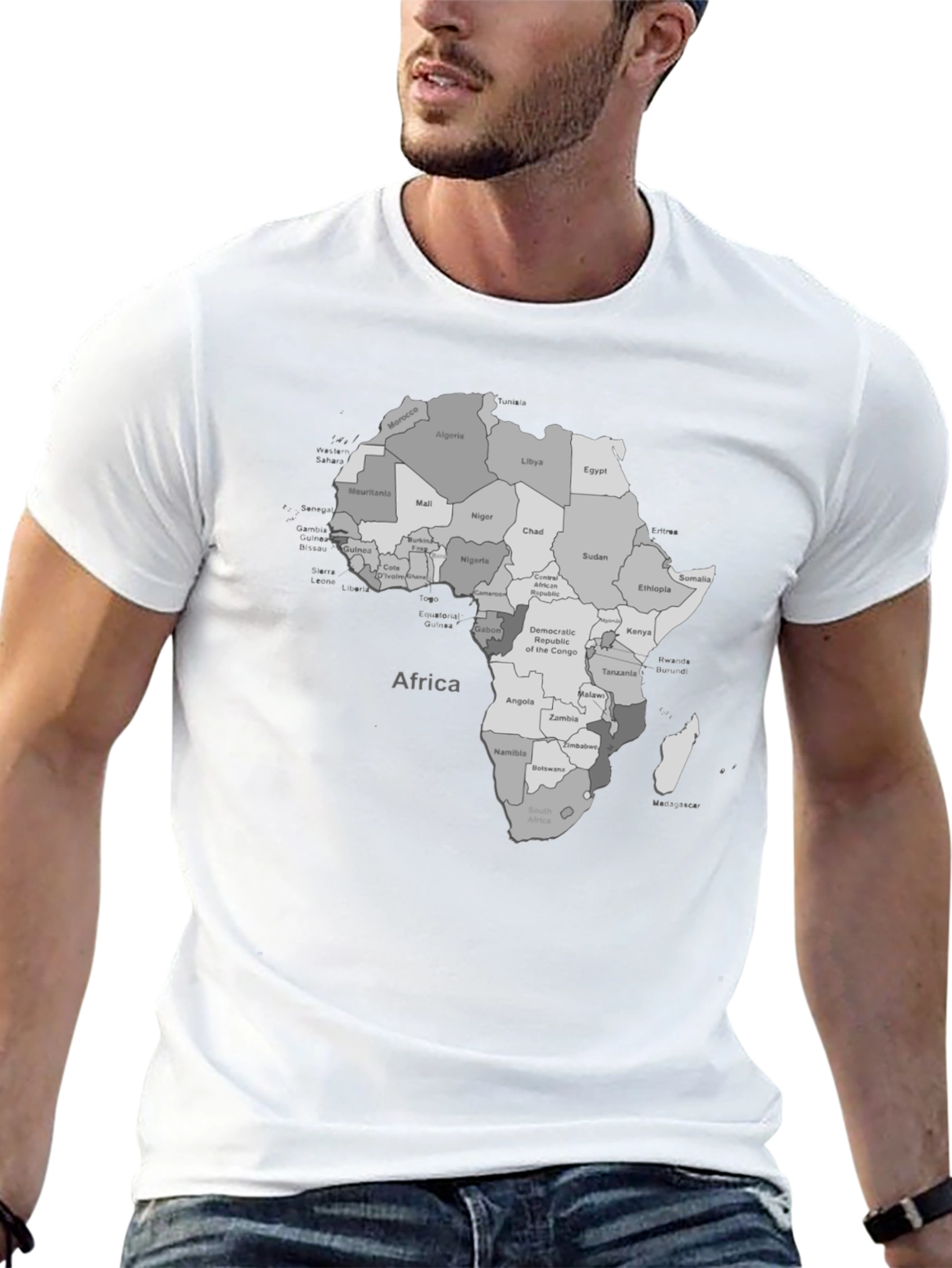 Africa Map T-Shirt - Black Graphic Tee