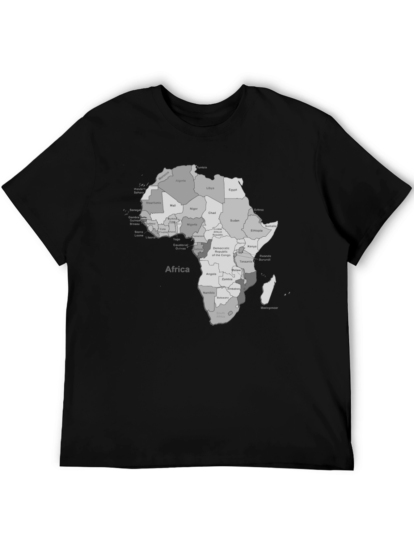 Africa Map T-Shirt - Black Graphic Tee