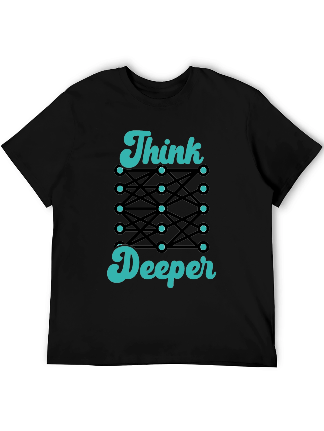 Think Deeper Graphic Tee - Black Cotton T-Shirt