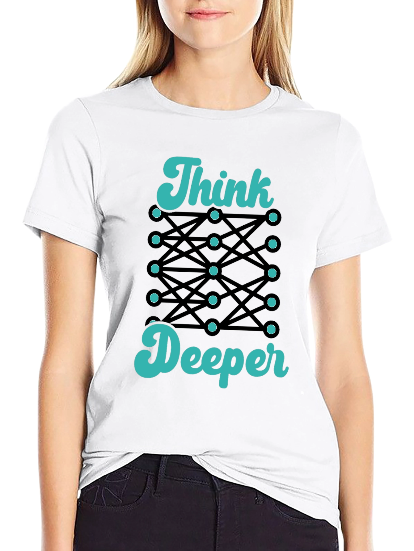 Think Deeper Graphic Tee - Black Cotton T-Shirt
