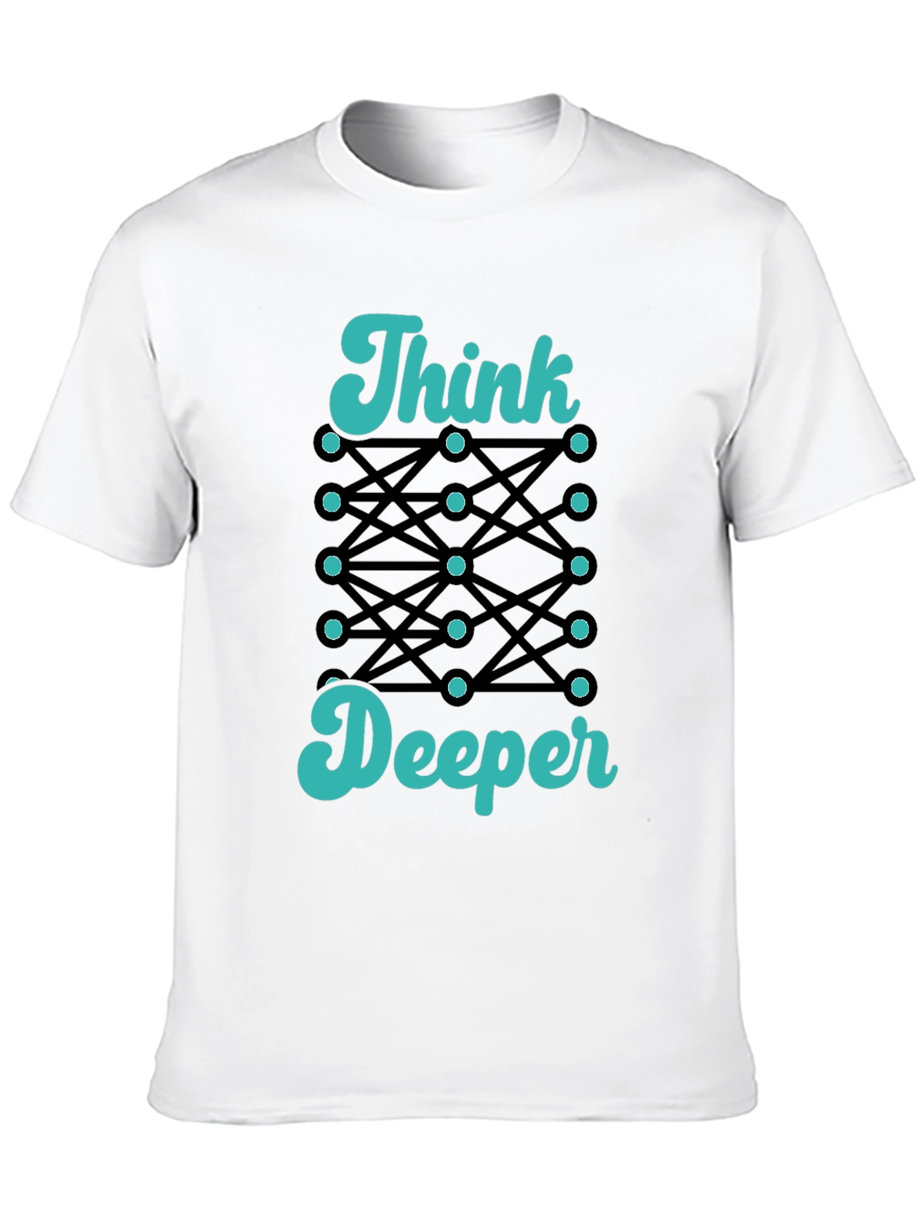 Think Deeper Graphic Tee - Black Cotton T-Shirt