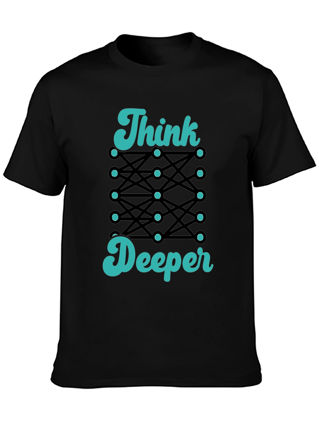 Think Deeper Graphic Tee - Black Cotton T-Shirt