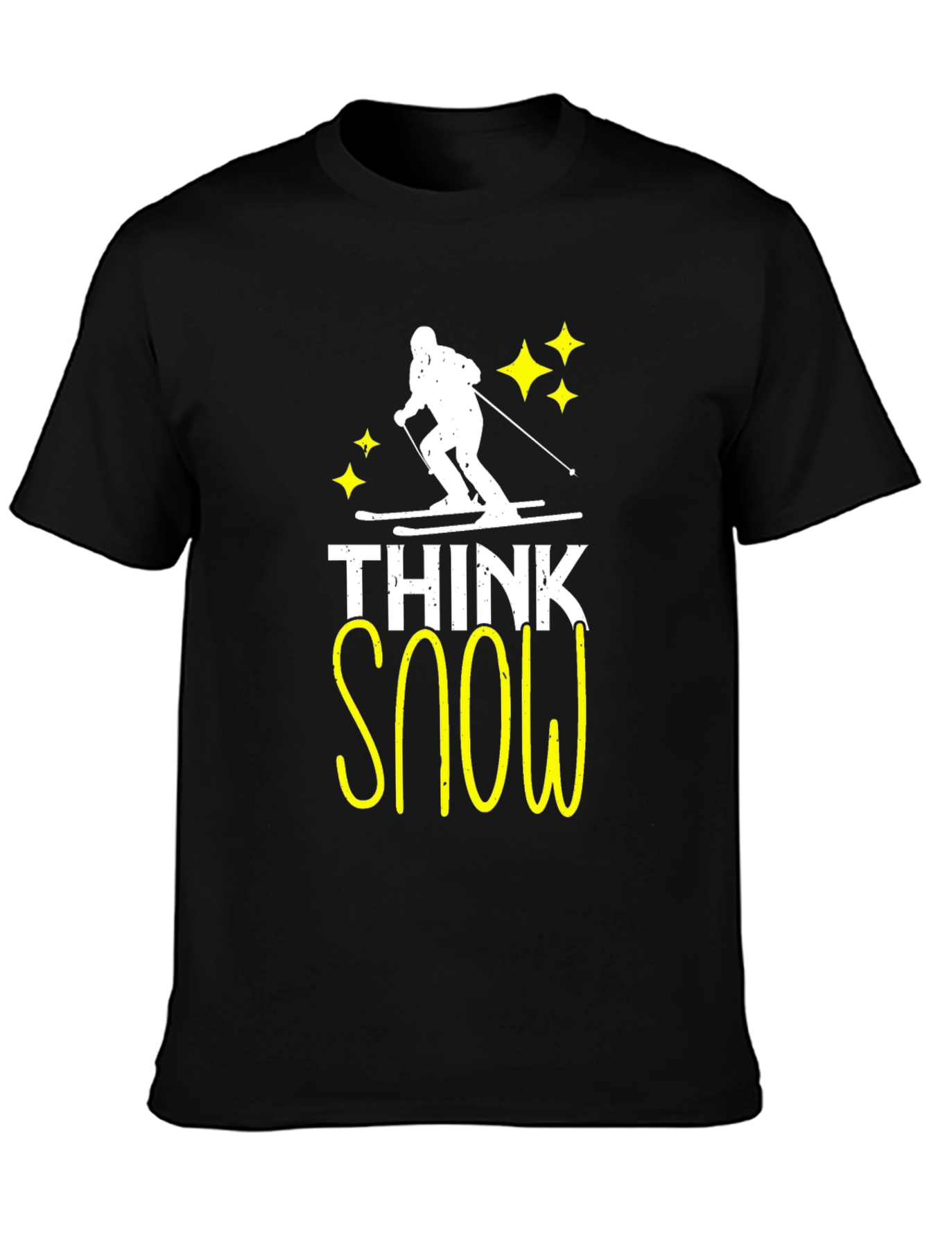 Think Snow Skiing T-Shirt - Black