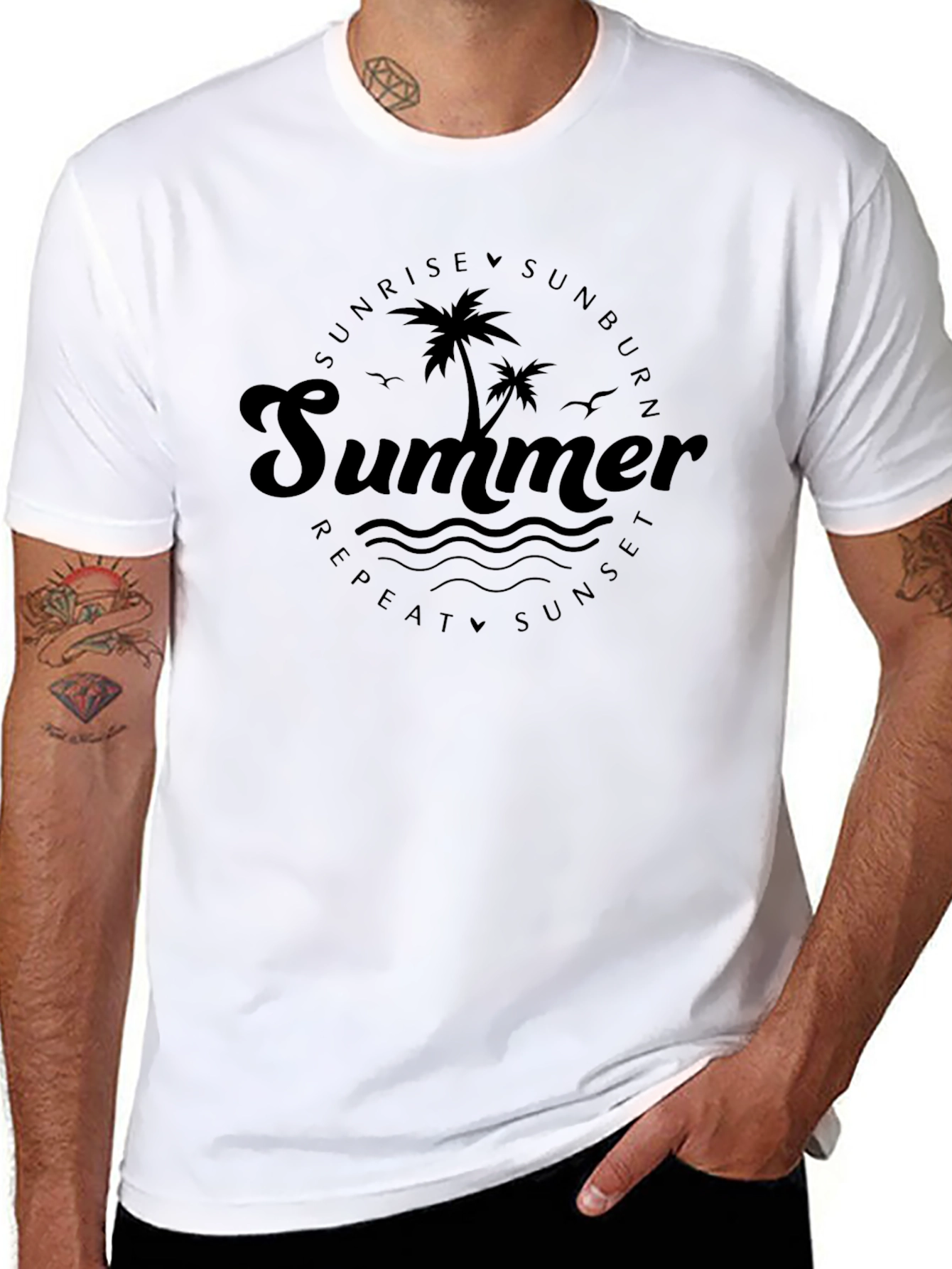 Summer Vibes Graphic Tee - Sunrise Sunburn Repeat