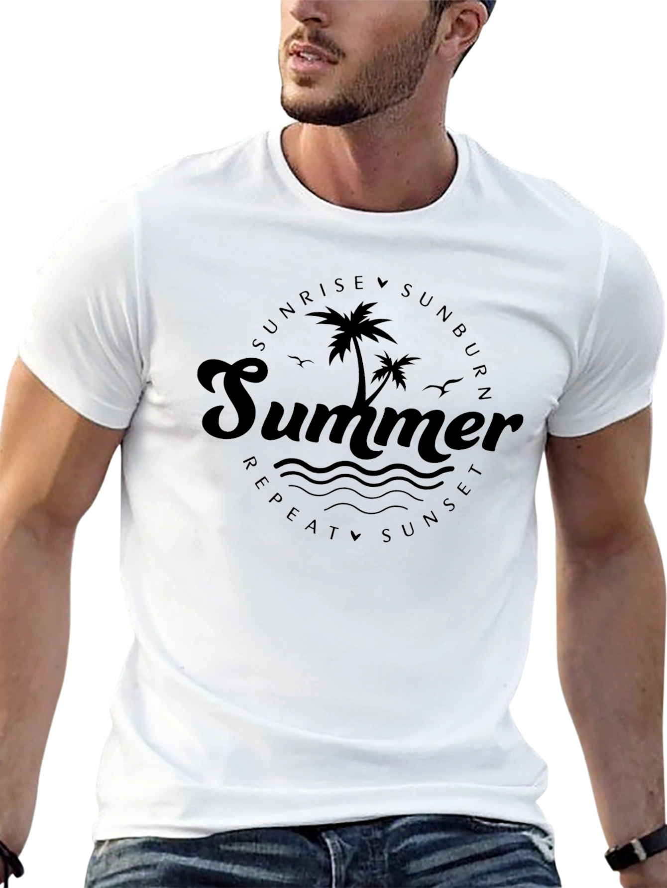 Summer Vibes Graphic Tee - Sunrise Sunburn Repeat