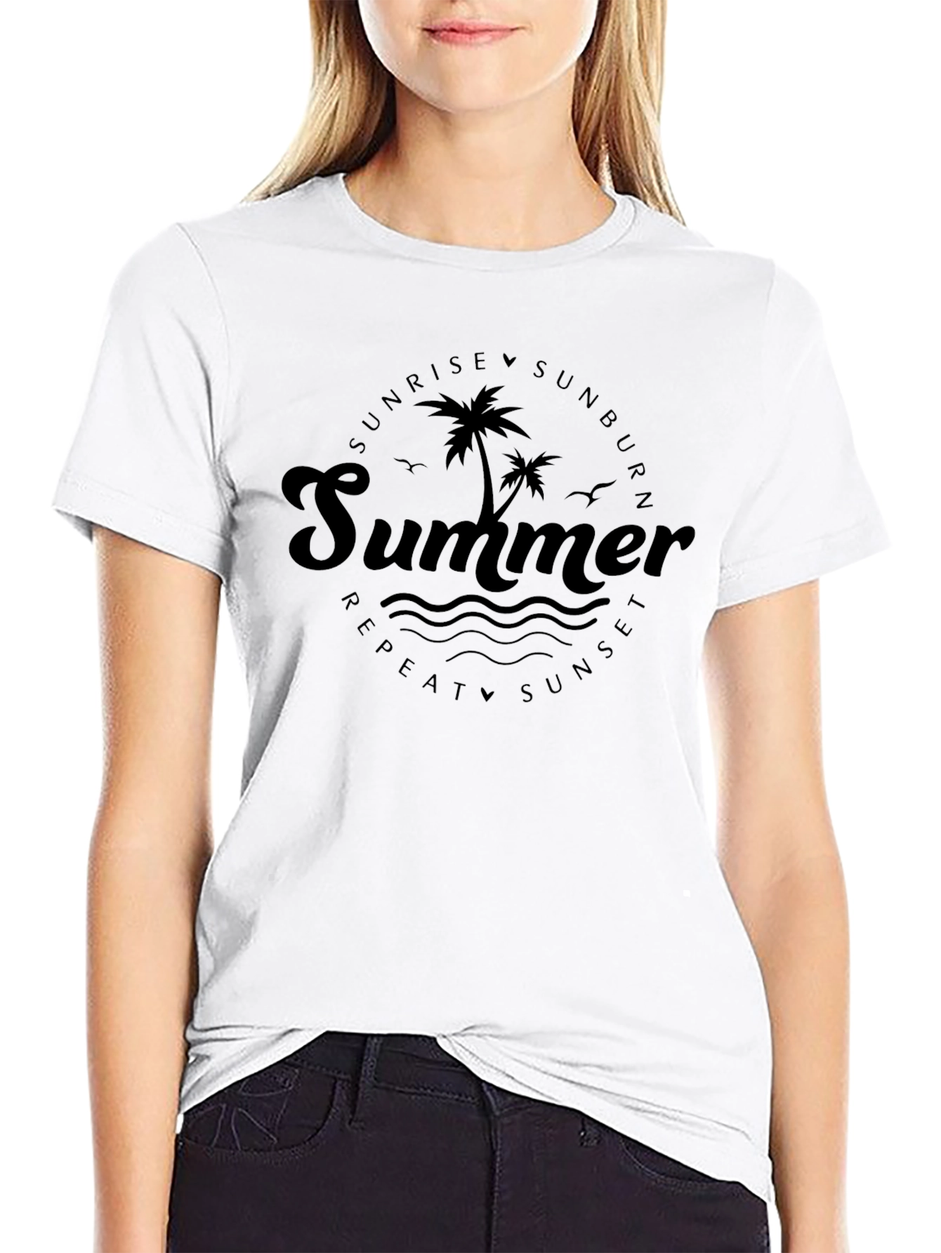 Summer Vibes Graphic Tee - Sunrise Sunburn Repeat