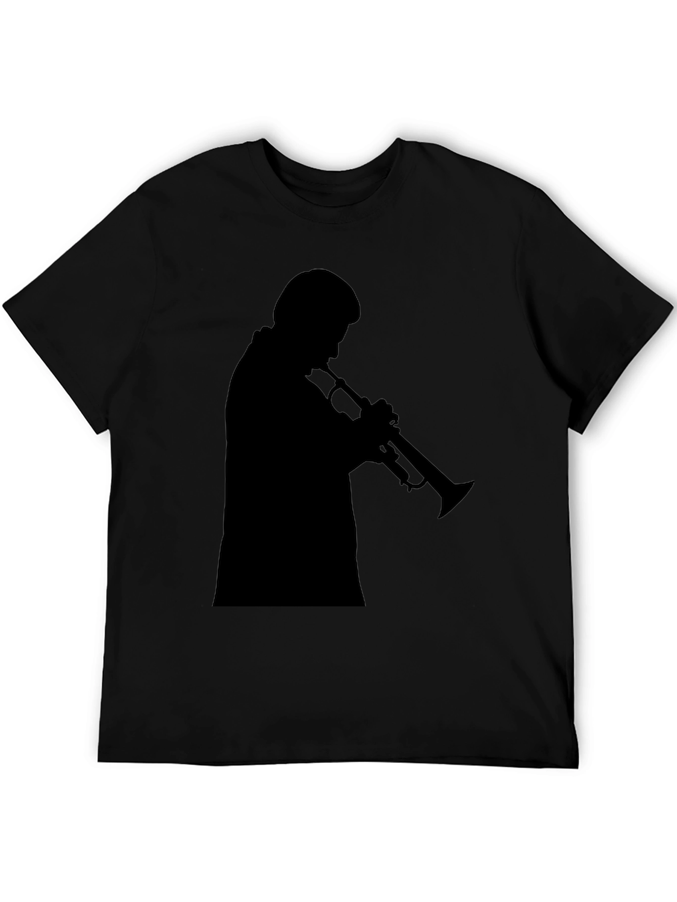 Trumpet Player Silhouette Black T-Shirt