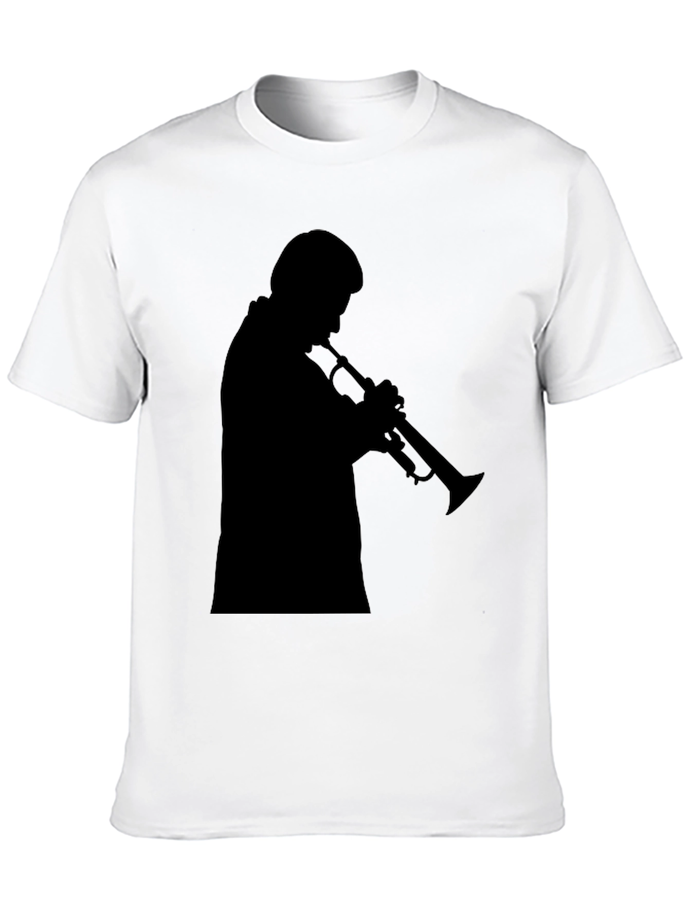 Trumpet Player Silhouette Black T-Shirt