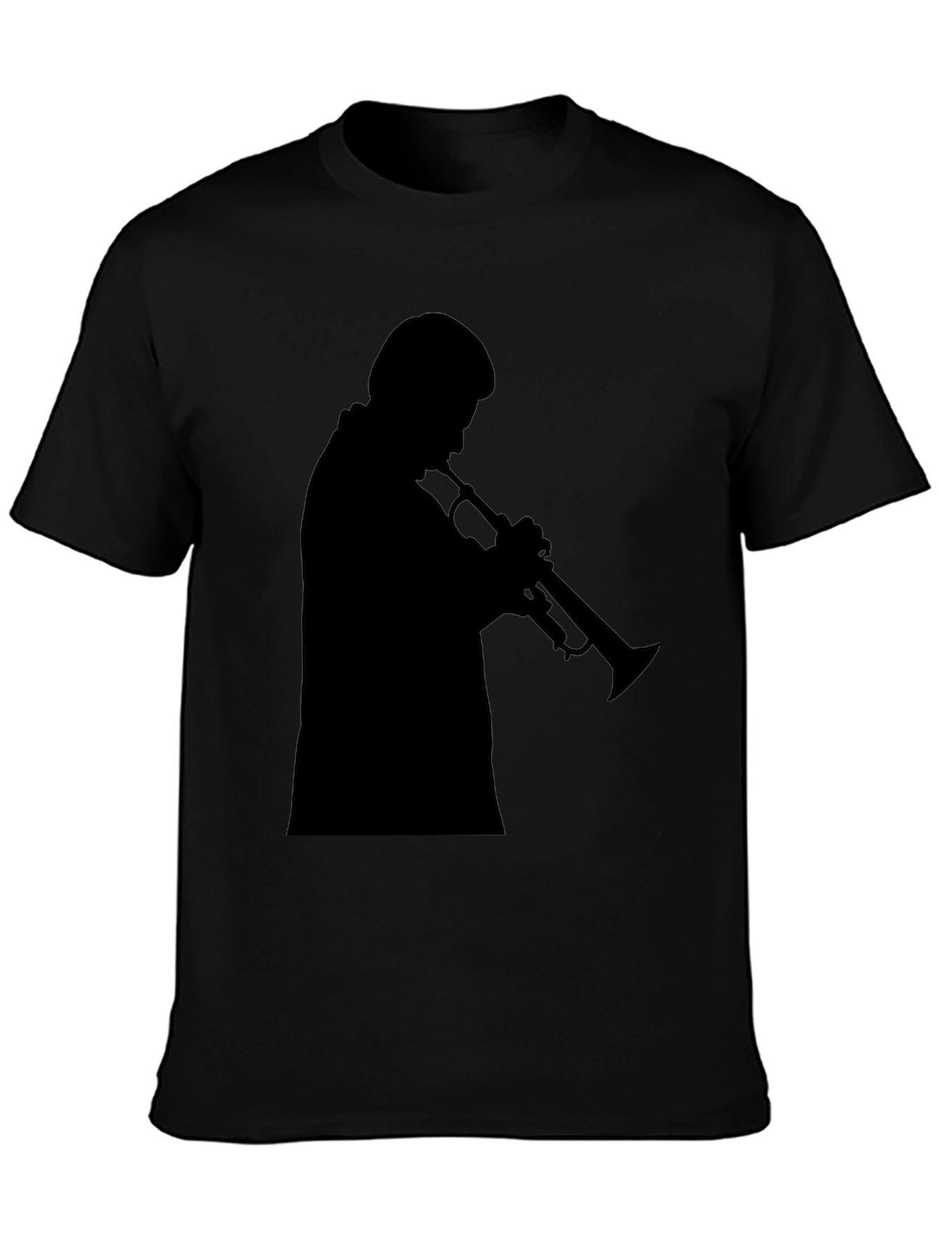 Trumpet Player Silhouette Black T-Shirt