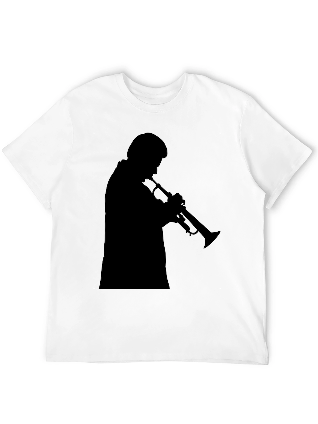 Trumpet Player Silhouette Black T-Shirt