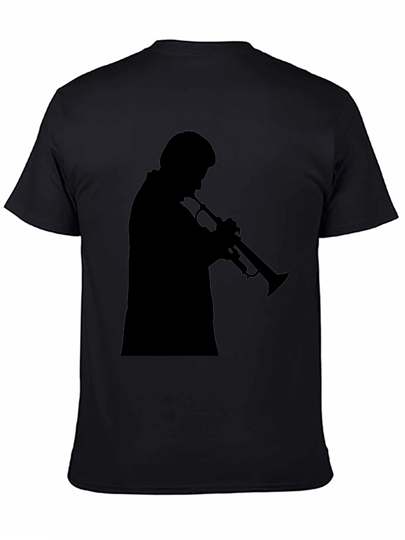 Trumpet Player Silhouette Black T-Shirt