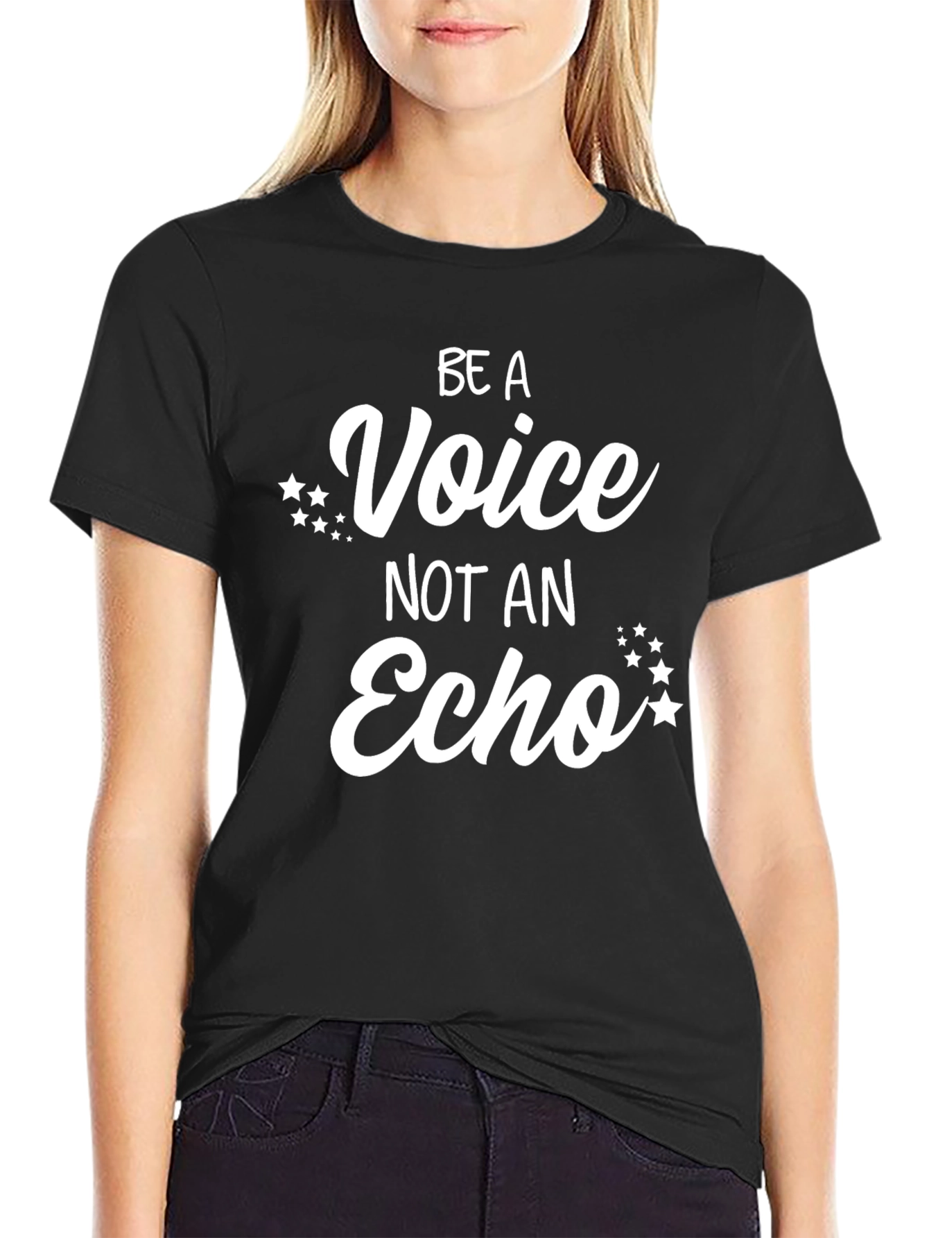 Be a Voice Not an Echo Black T-Shirt