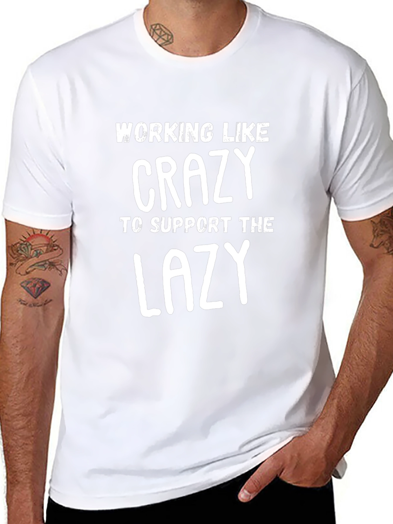 Working Like Crazy T-Shirt - Funny Graphic Tee
