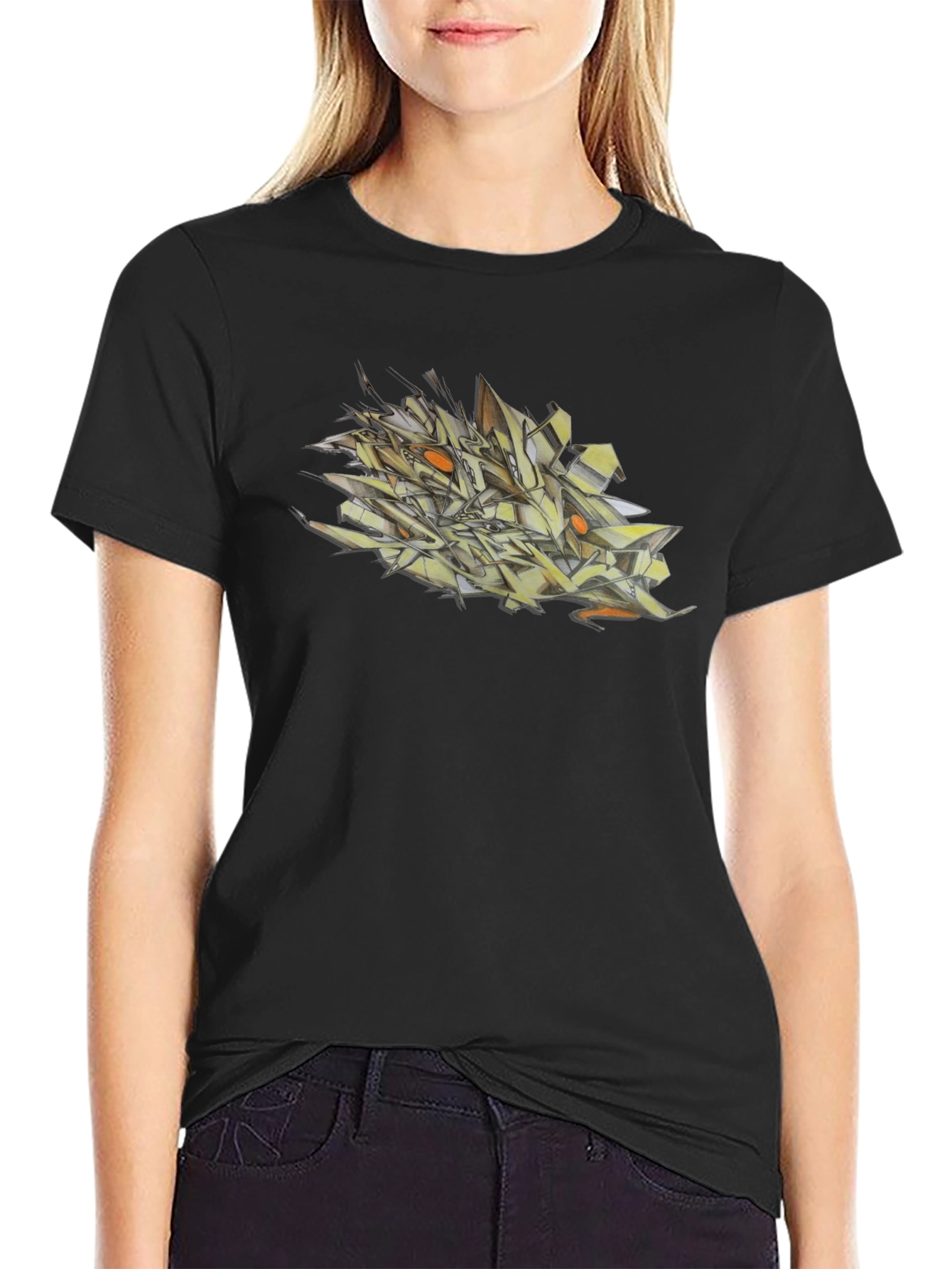 Abstract Graffiti Art Mens Black T-Shirt