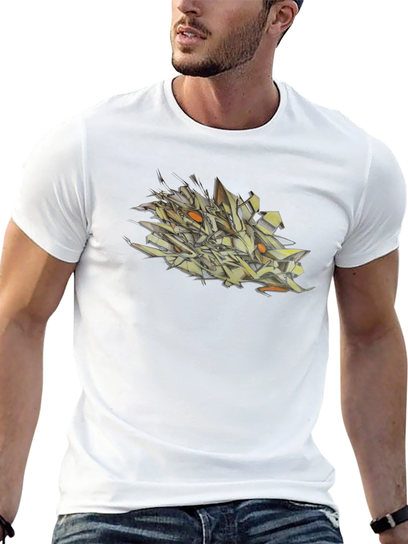 Abstract Graffiti Art Mens Black T-Shirt