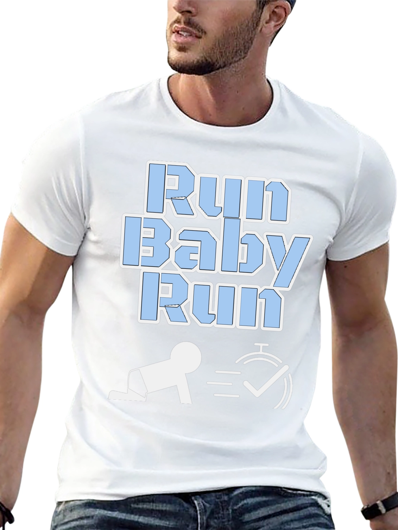 Run Baby Run Funny Graphic T-Shirt