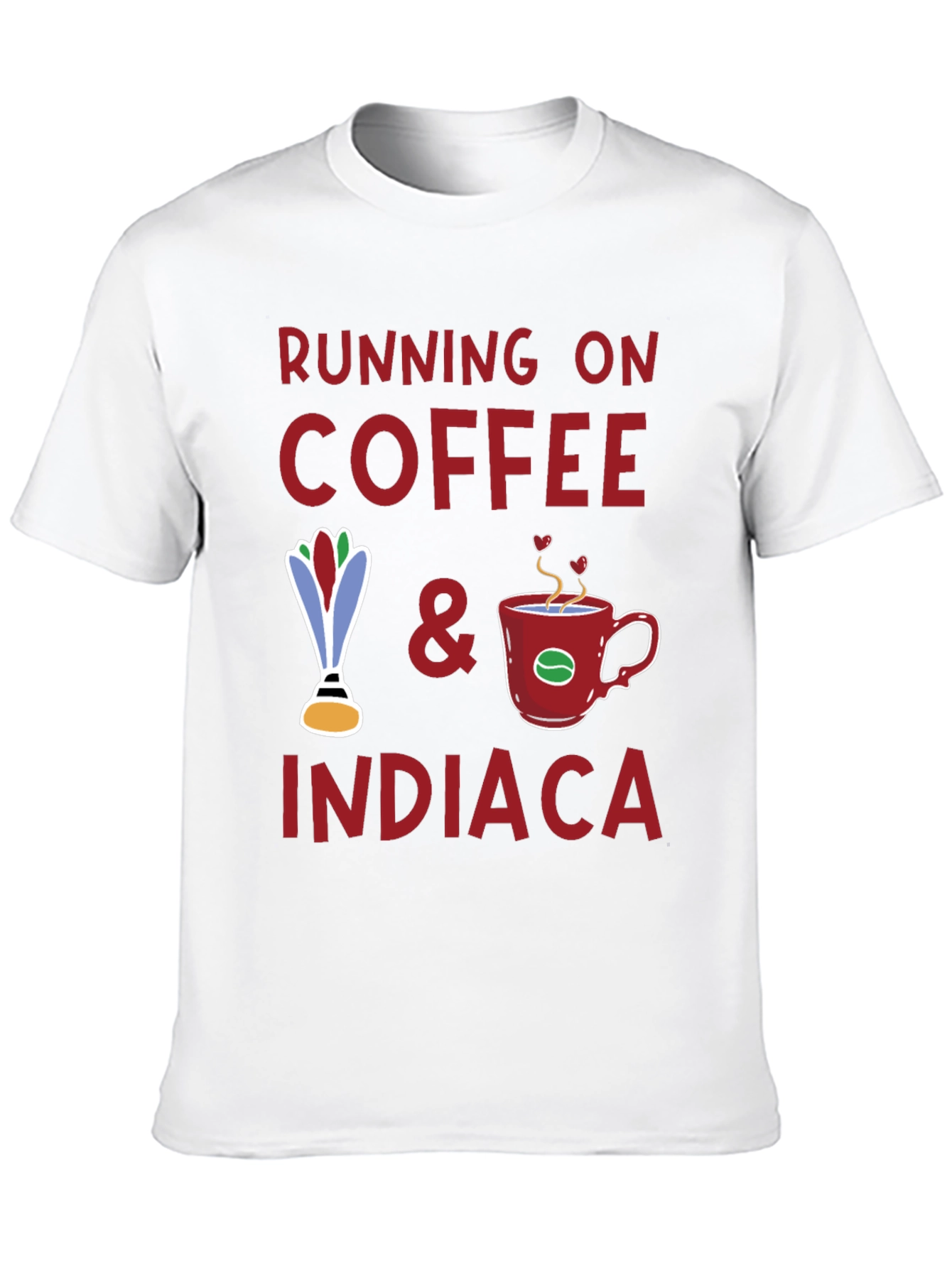 Running on Coffee & Indiaca Graphic T-Shirt