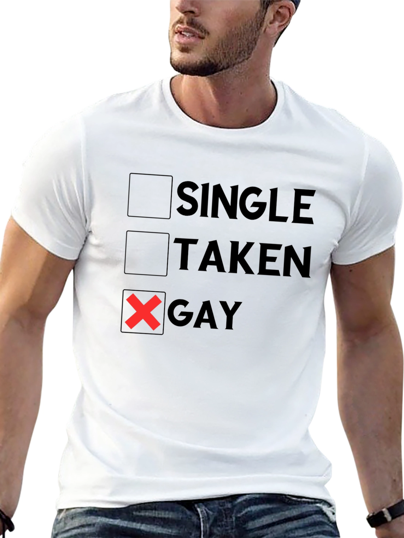 Single Taken Gay T-Shirt Funny LGBTQ Pride Tee