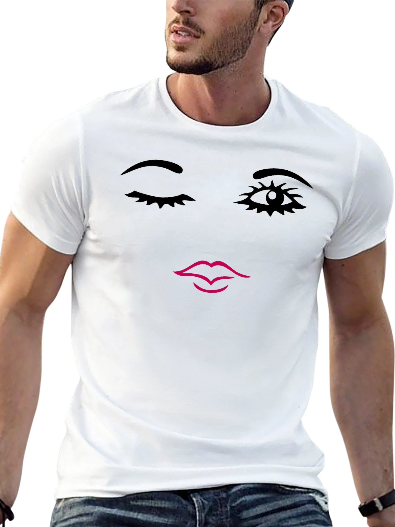 Winking Face Graphic Tee - Unisex Black T-Shirt