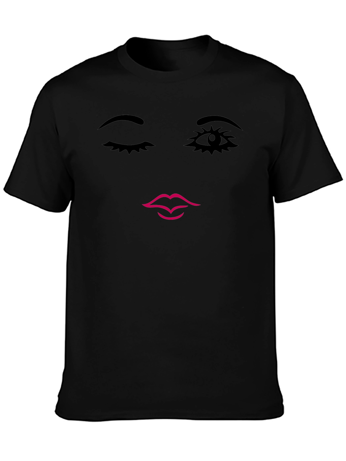 Winking Face Graphic Tee - Unisex Black T-Shirt