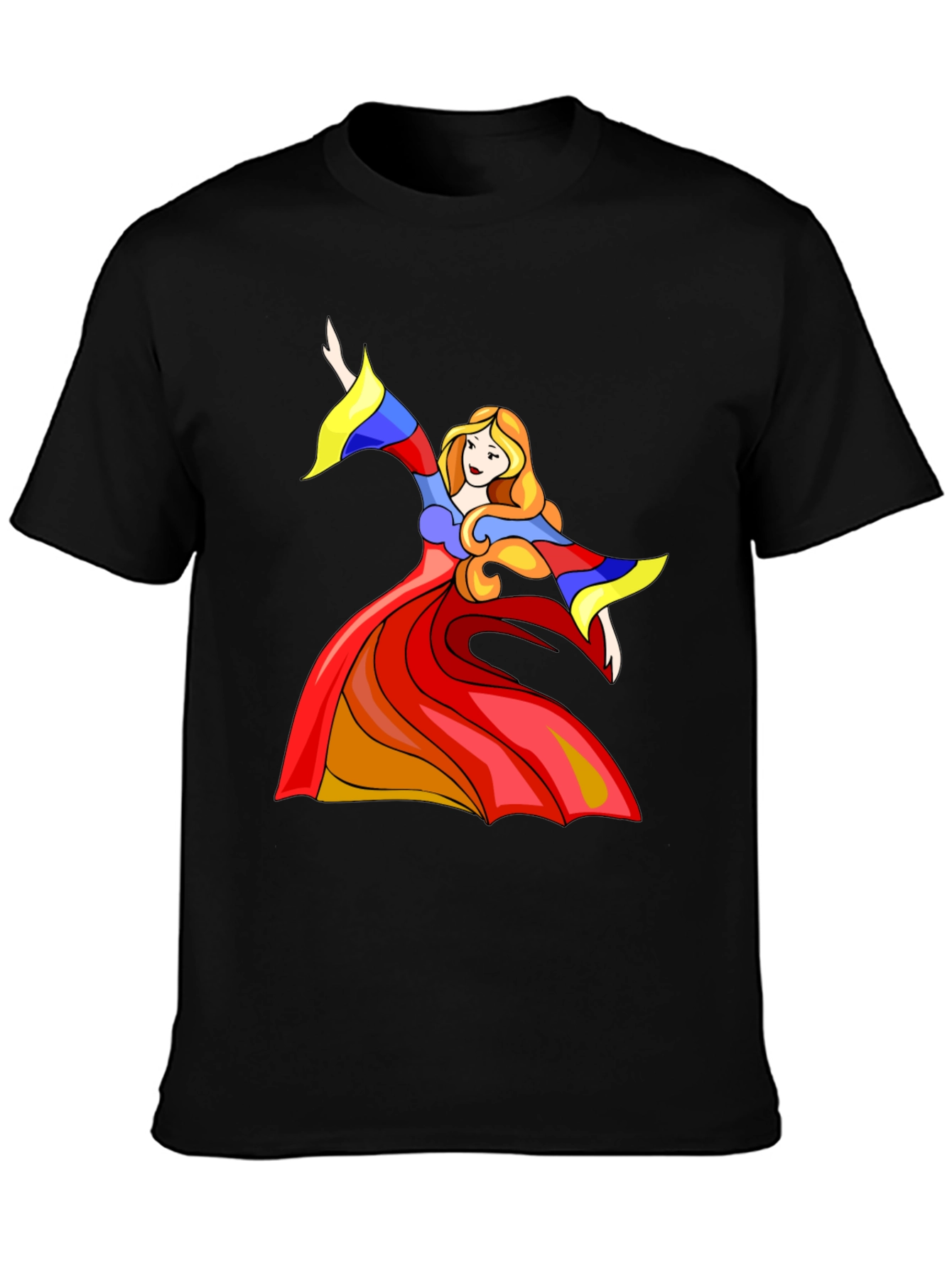Woman Dancer Graphic Tee - Stylish Black T-Shirt