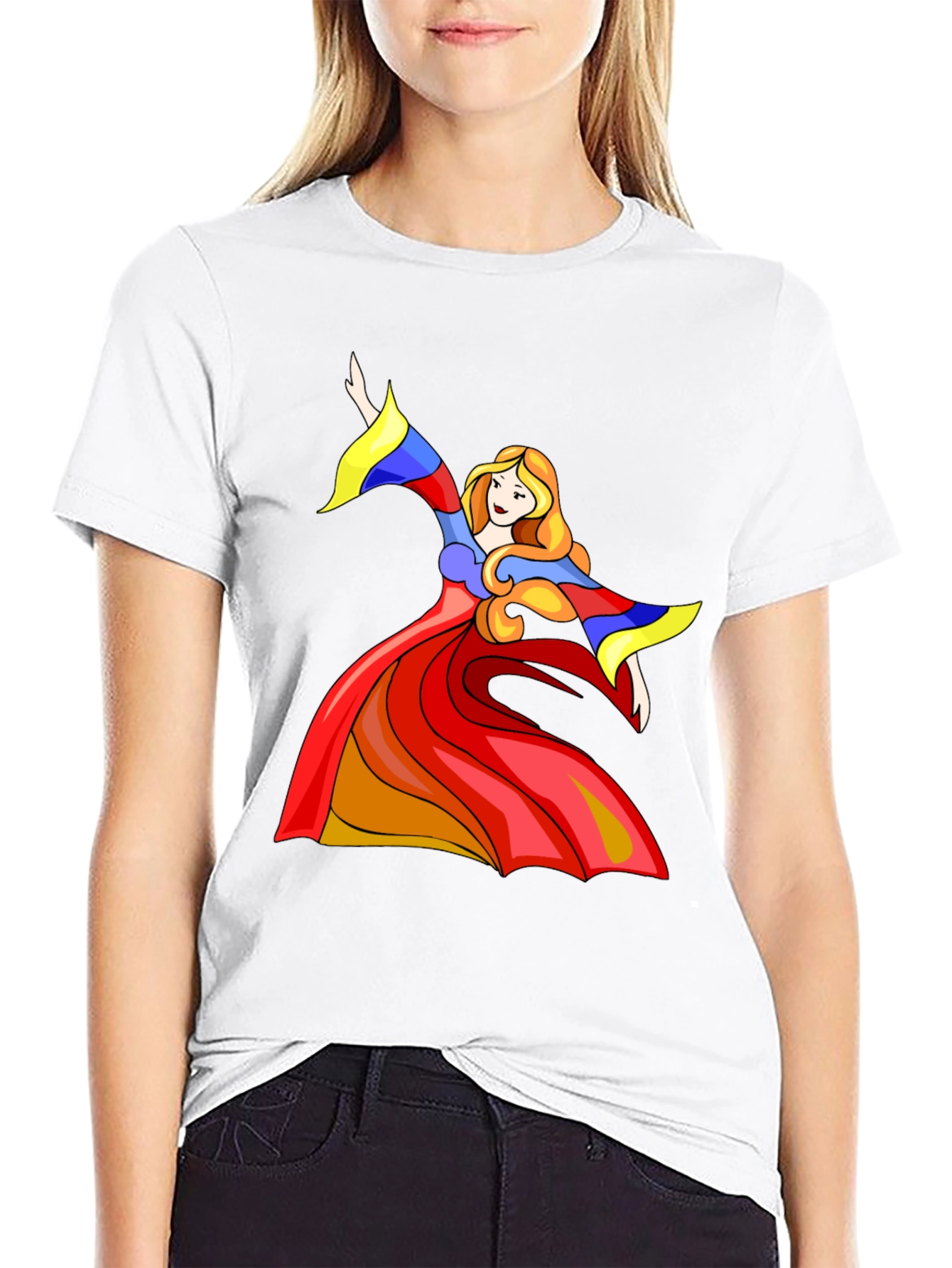 Woman Dancer Graphic Tee - Stylish Black T-Shirt