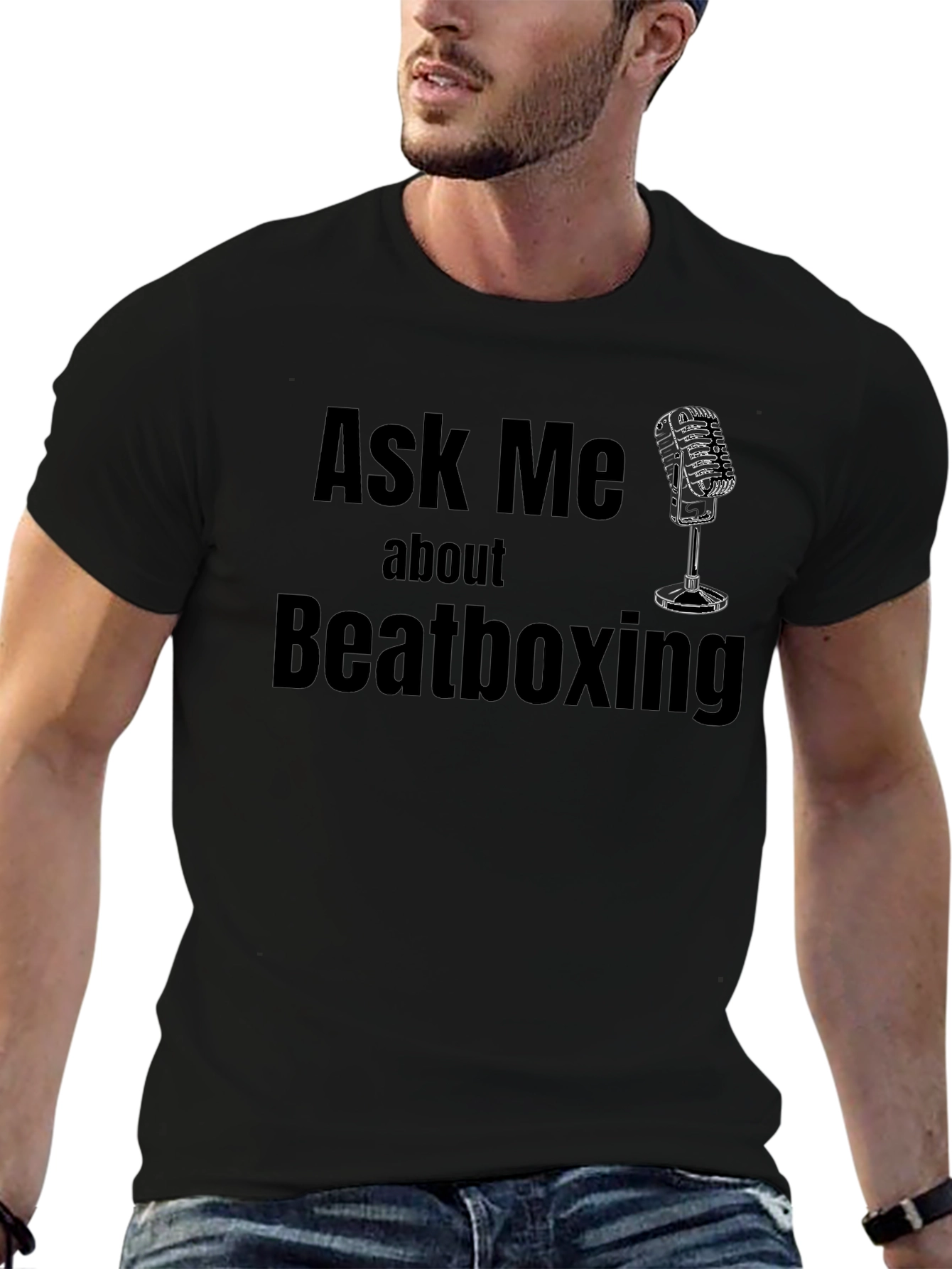 Ask Me About Beatboxing Black T-Shirt