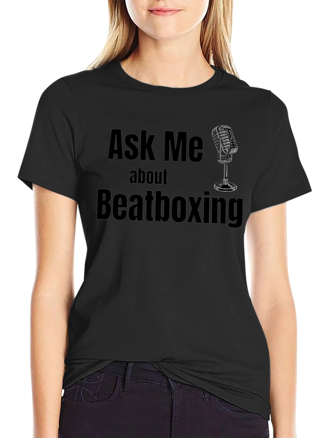 Ask Me About Beatboxing Black T-Shirt