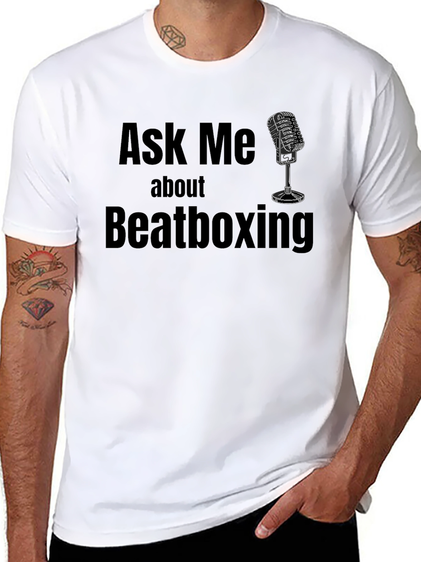 Ask Me About Beatboxing Black T-Shirt