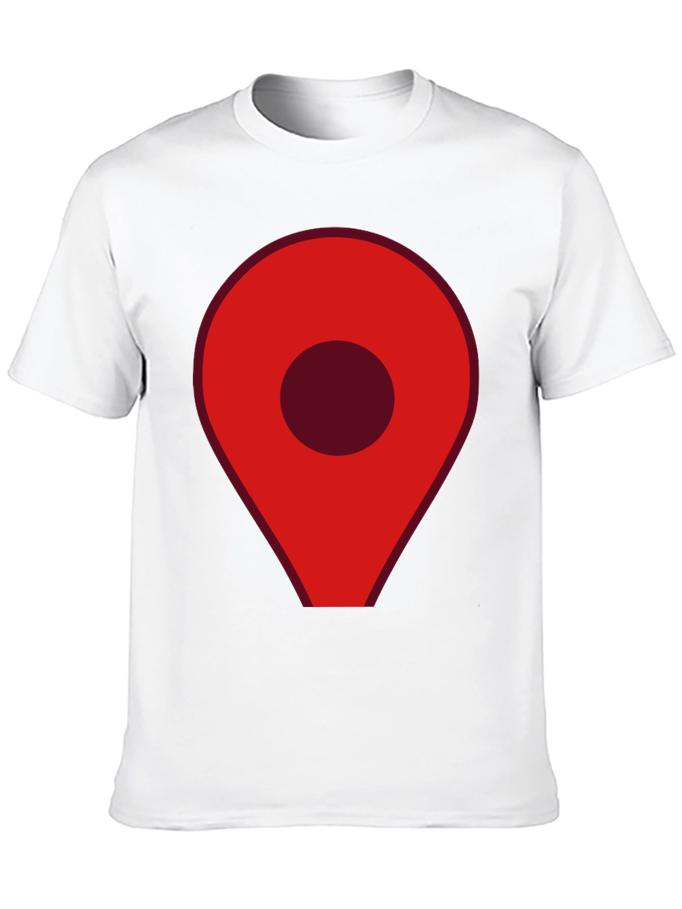 Red Location Pin Graphic Black T-Shirt