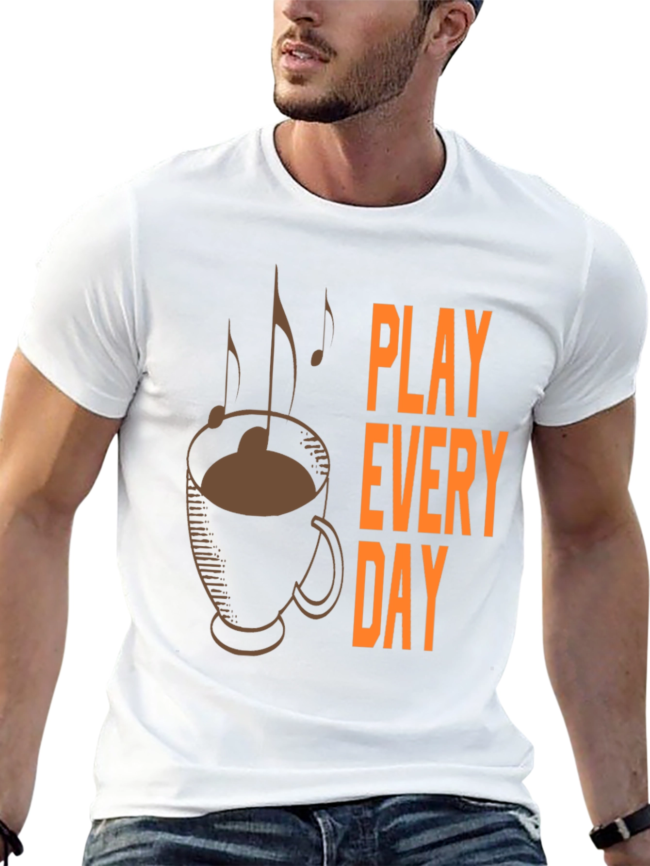Play Every Day Coffee Music Graphic Tee