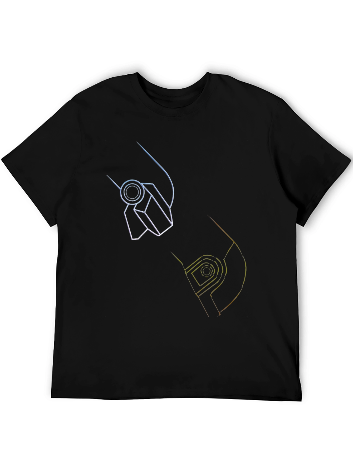 Abstract Graphic Print Mens Black T-Shirt