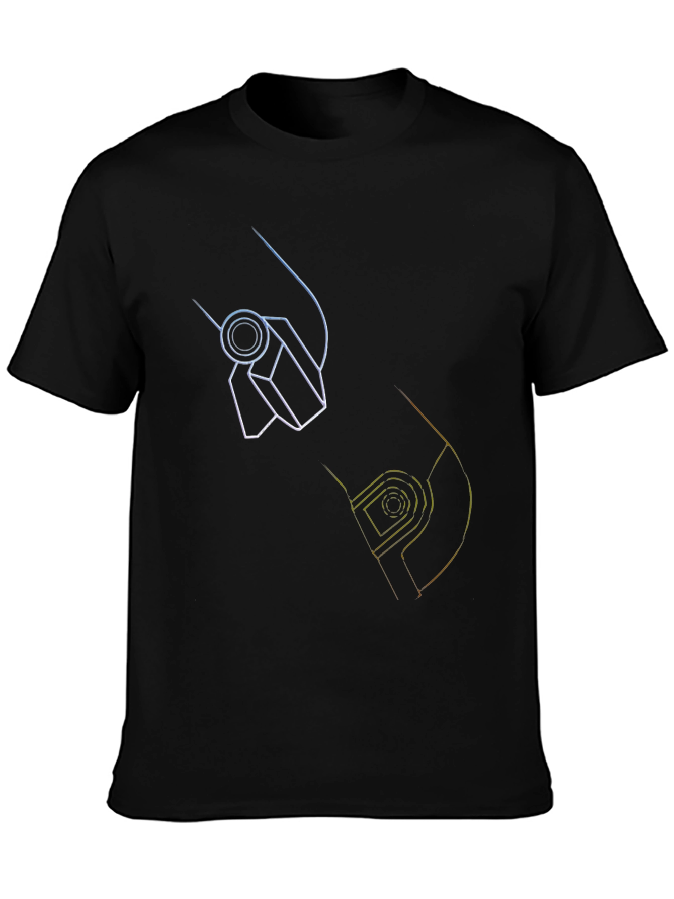Abstract Graphic Print Mens Black T-Shirt