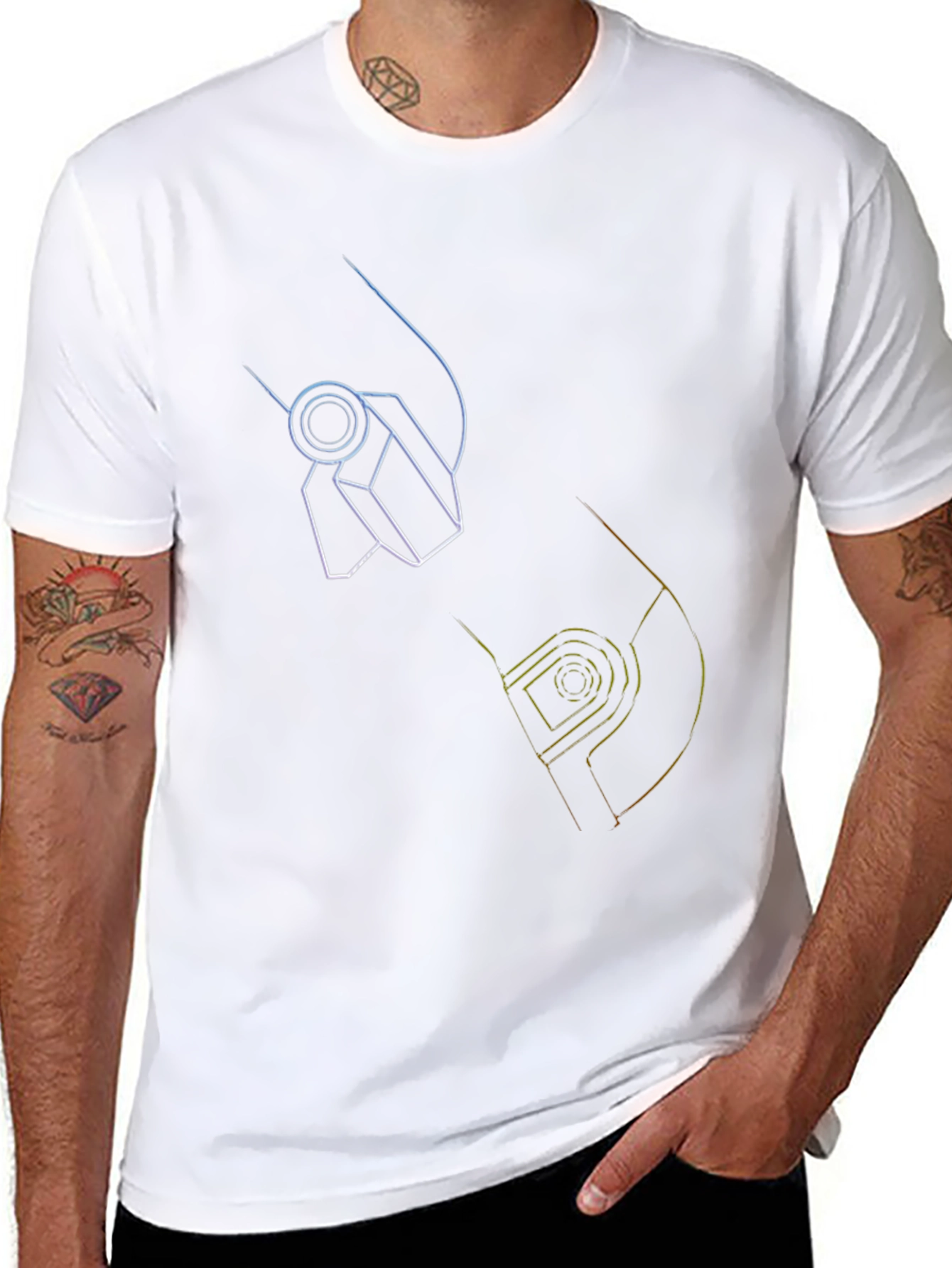 Abstract Graphic Print Mens Black T-Shirt