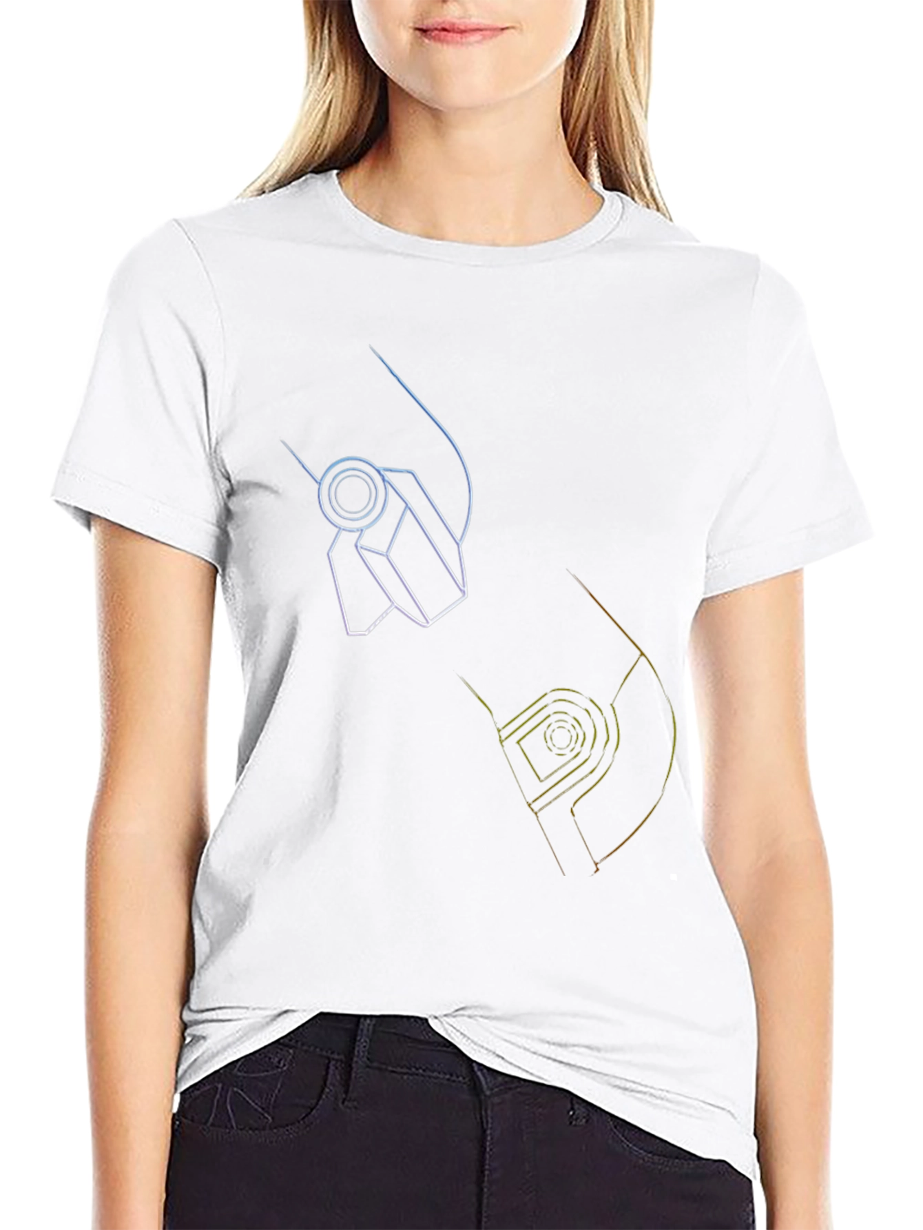 Abstract Graphic Print Mens Black T-Shirt