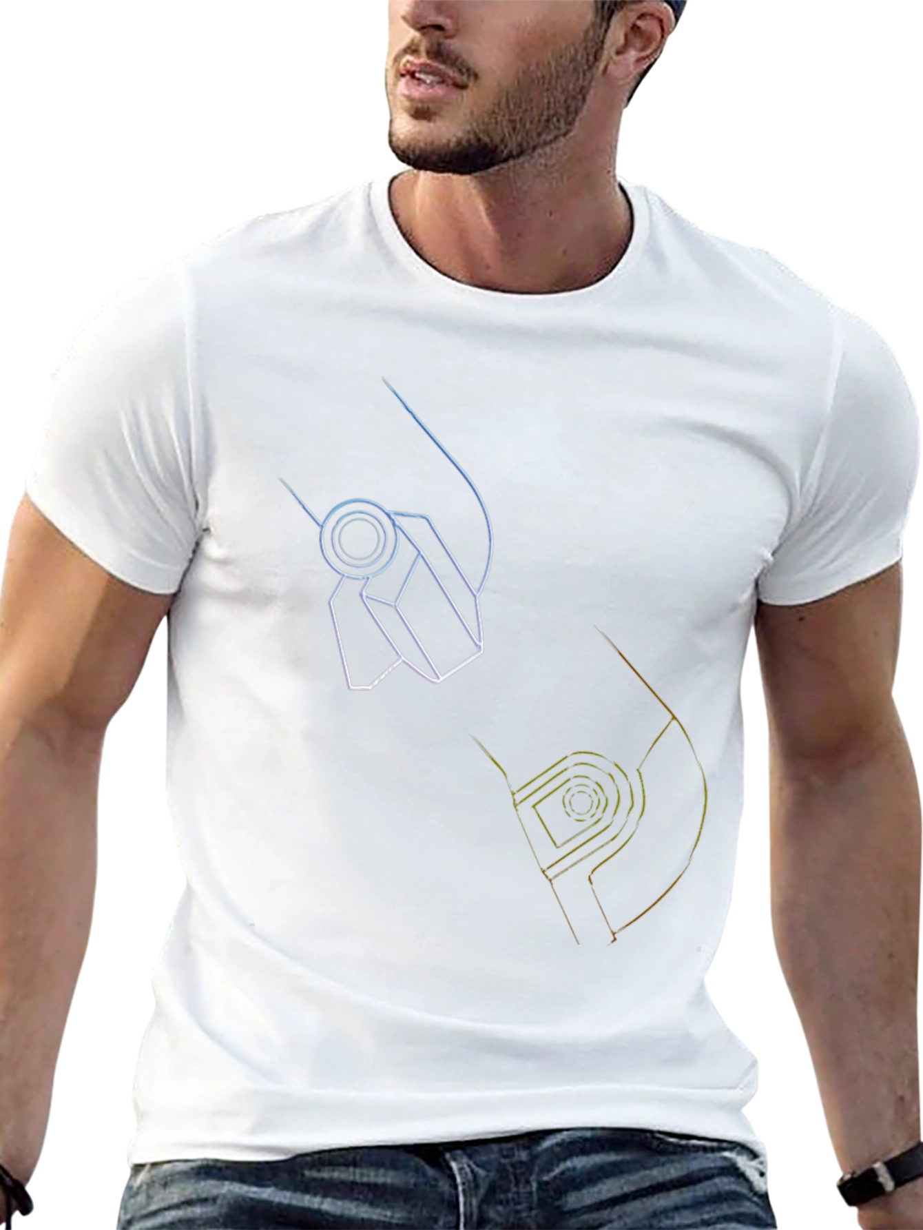 Abstract Graphic Print Mens Black T-Shirt