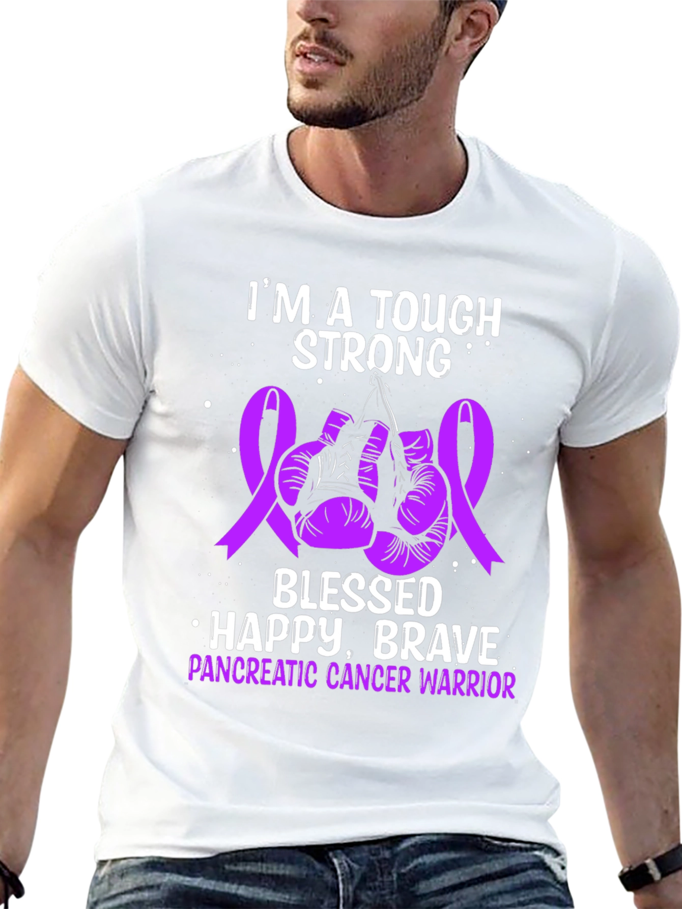 Tough Strong Pancreatic Cancer Warrior T-Shirt