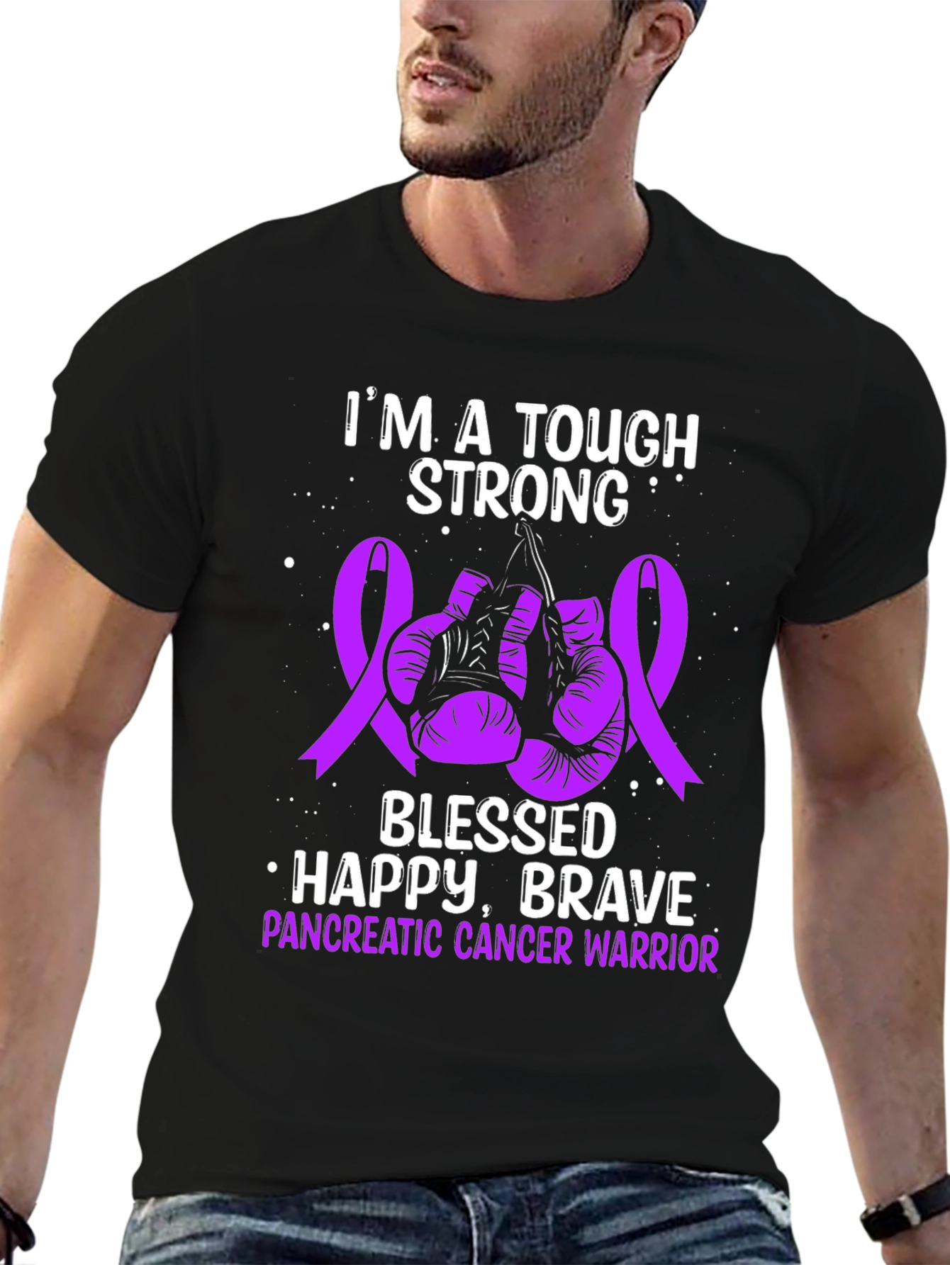 Tough Strong Pancreatic Cancer Warrior T-Shirt