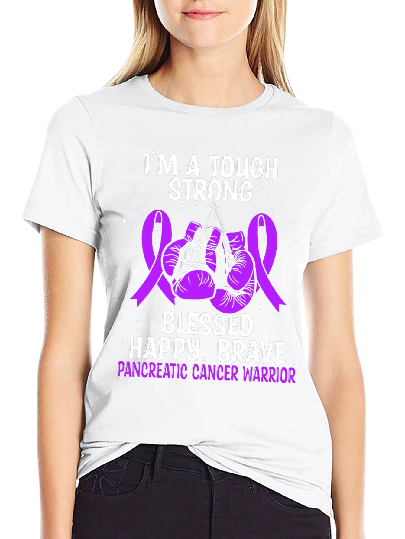 Tough Strong Pancreatic Cancer Warrior T-Shirt