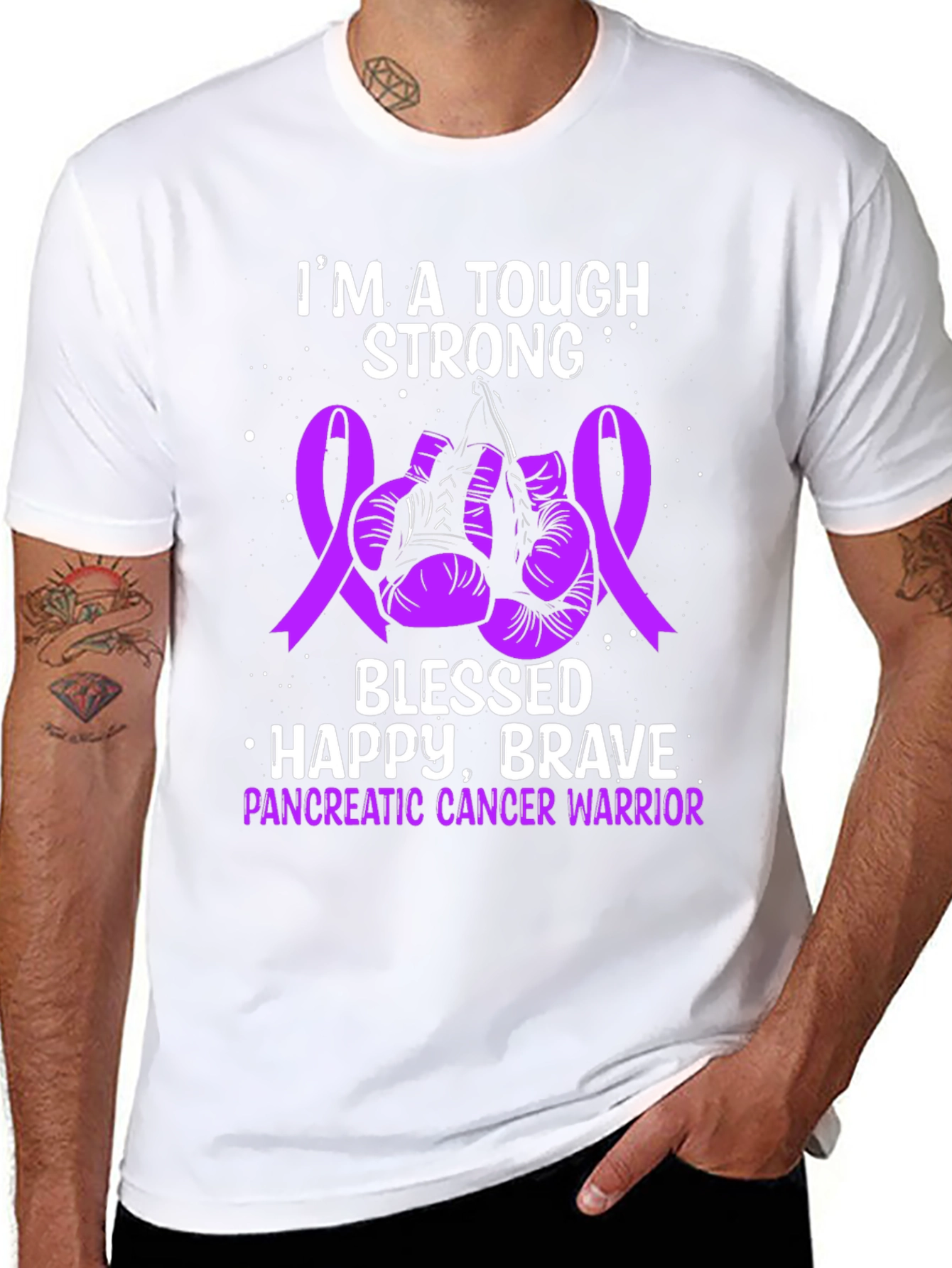 Tough Strong Pancreatic Cancer Warrior T-Shirt