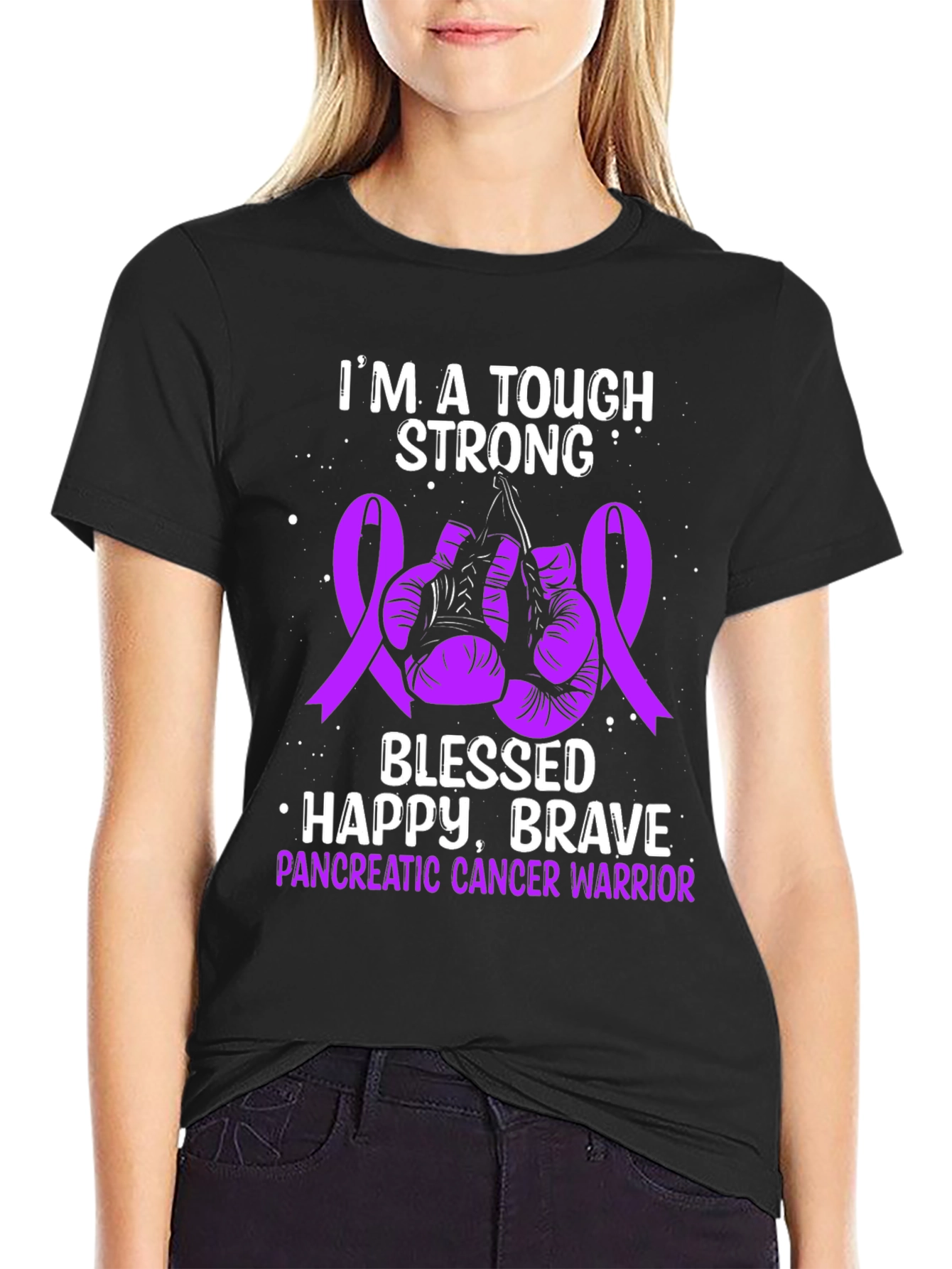 Tough Strong Pancreatic Cancer Warrior T-Shirt