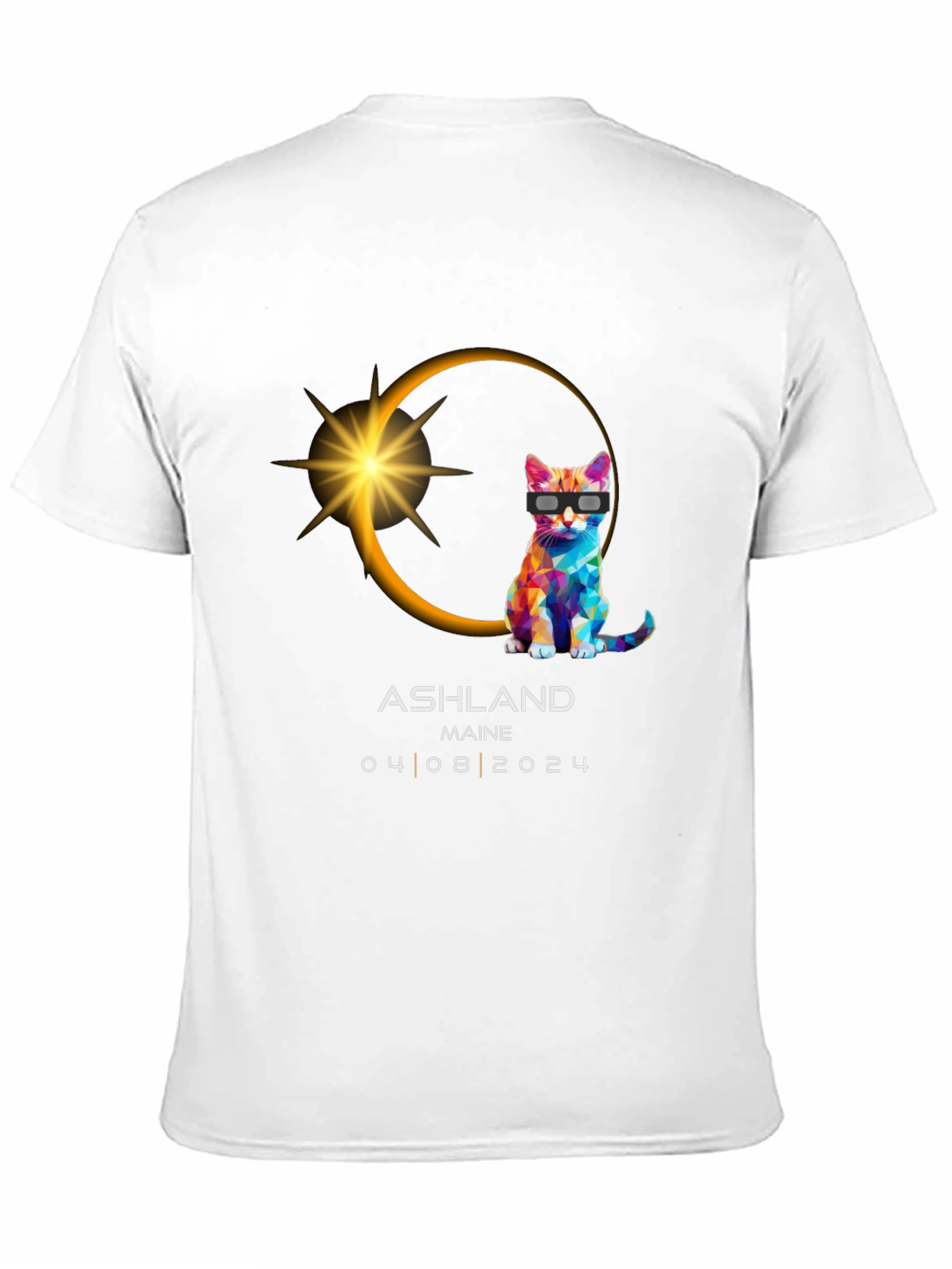 Ashland Maine Eclipse Cat T-Shirt - 04/08/2024