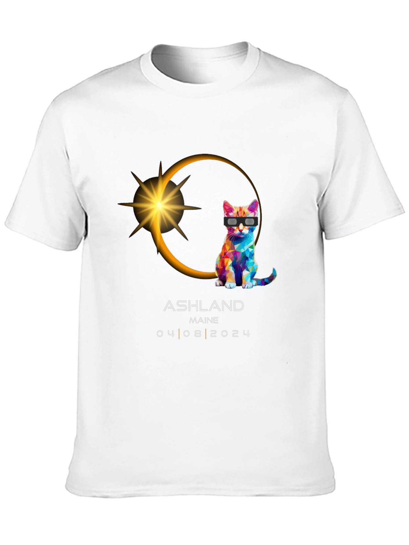 Ashland Maine Eclipse Cat T-Shirt - 04/08/2024
