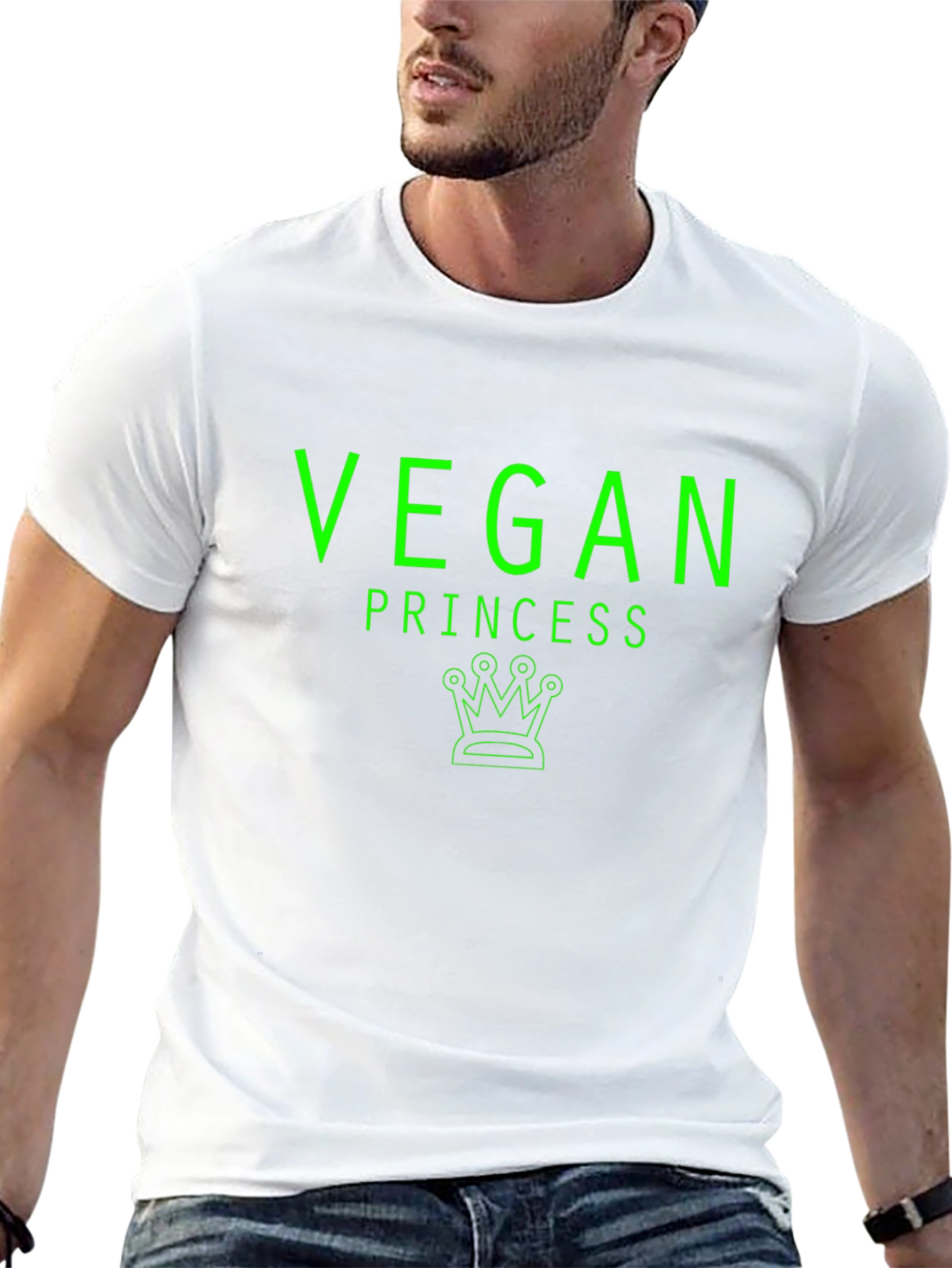 Vegan Princess T-Shirt - Green Graphic Tee