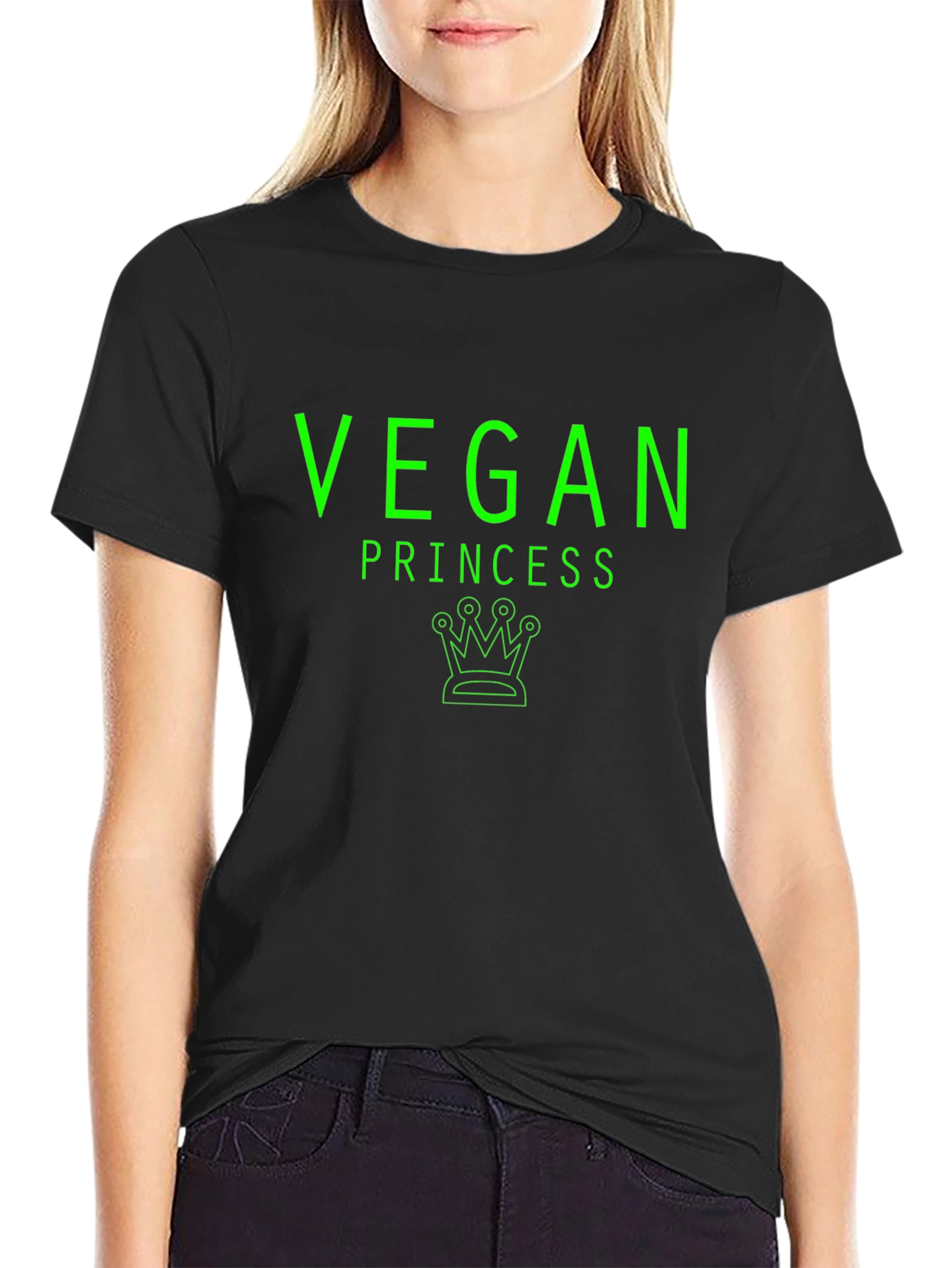 Vegan Princess T-Shirt - Green Graphic Tee