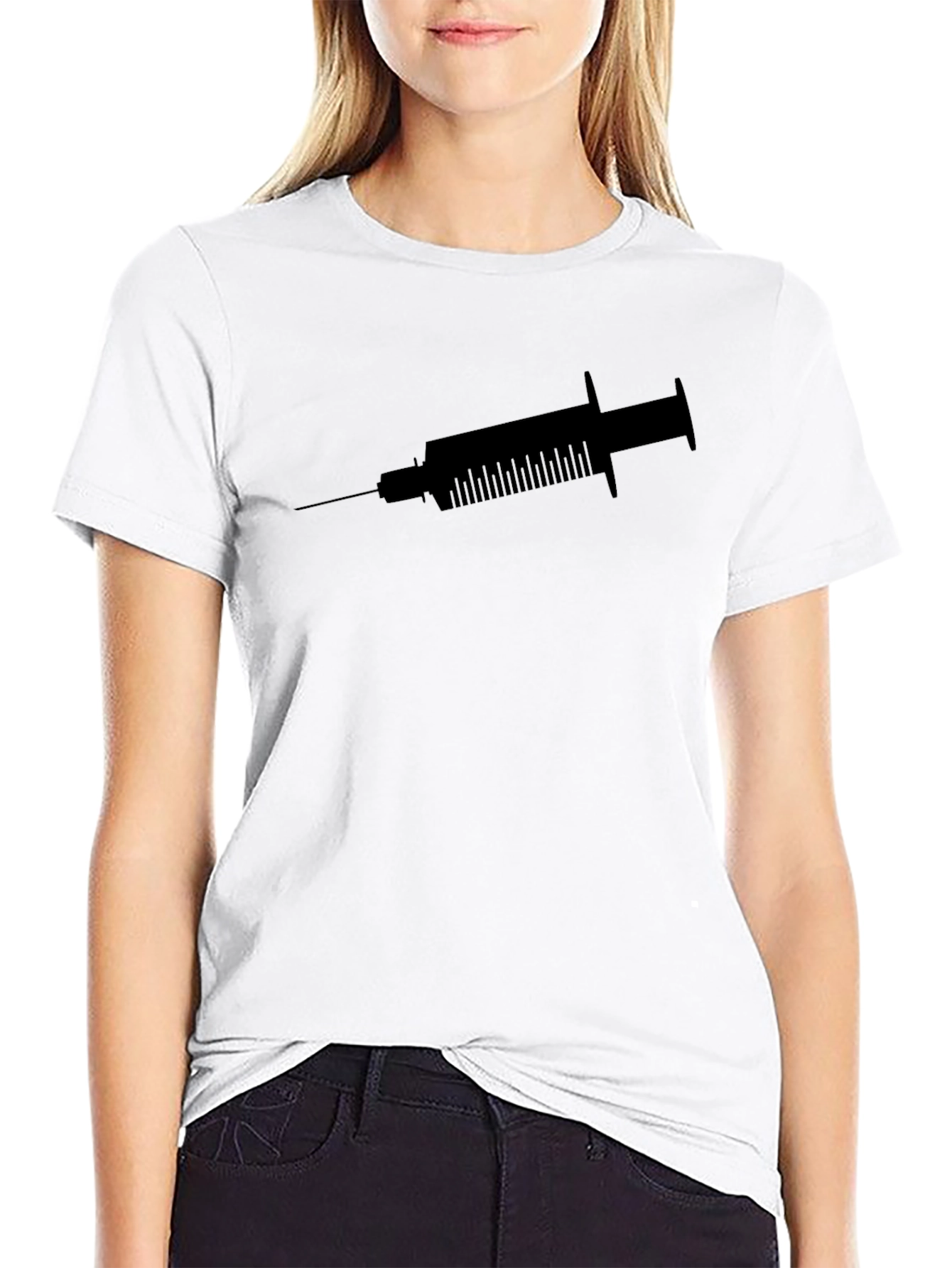 Syringe Graphic T-Shirt - Bold Black Tee