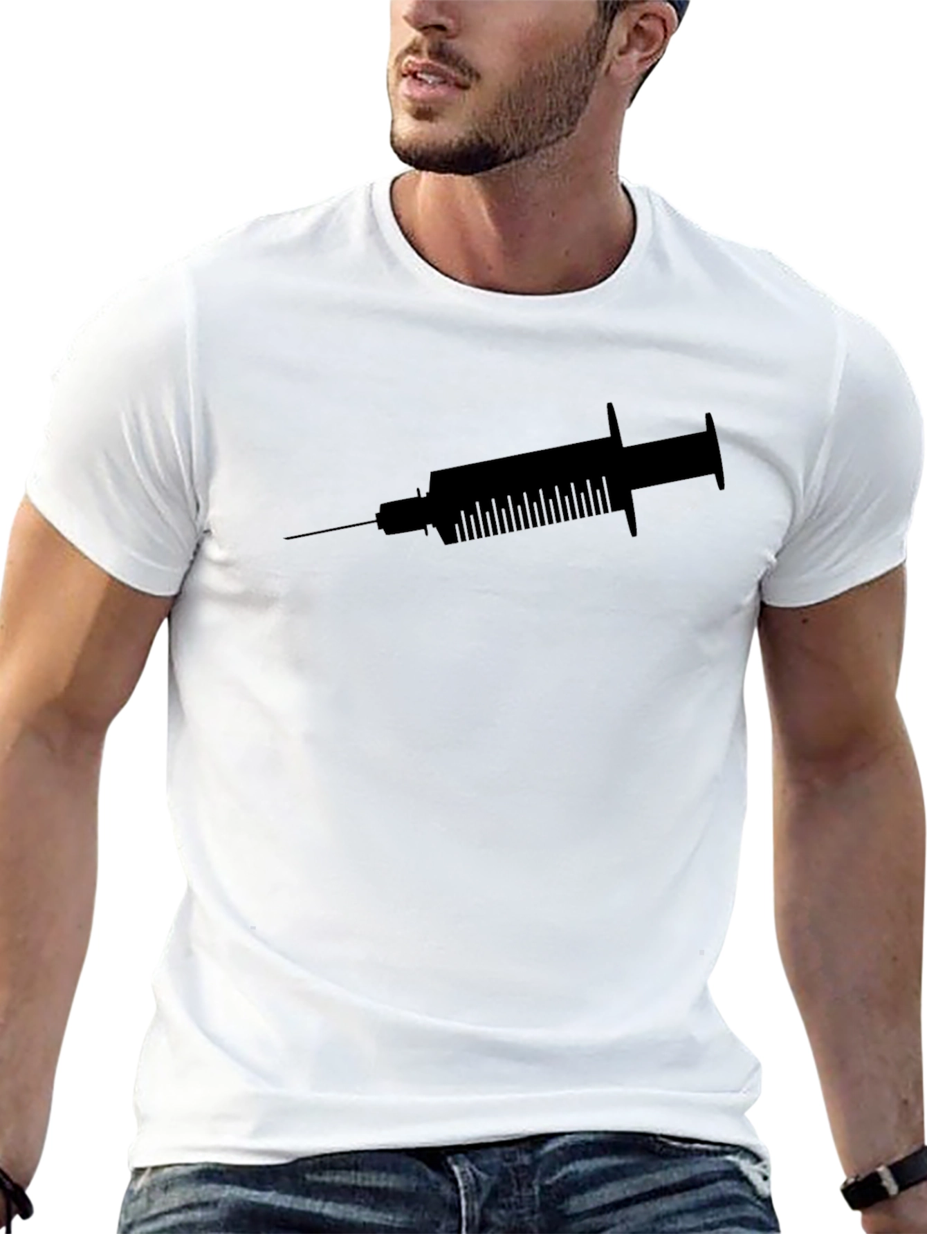 Syringe Graphic T-Shirt - Bold Black Tee