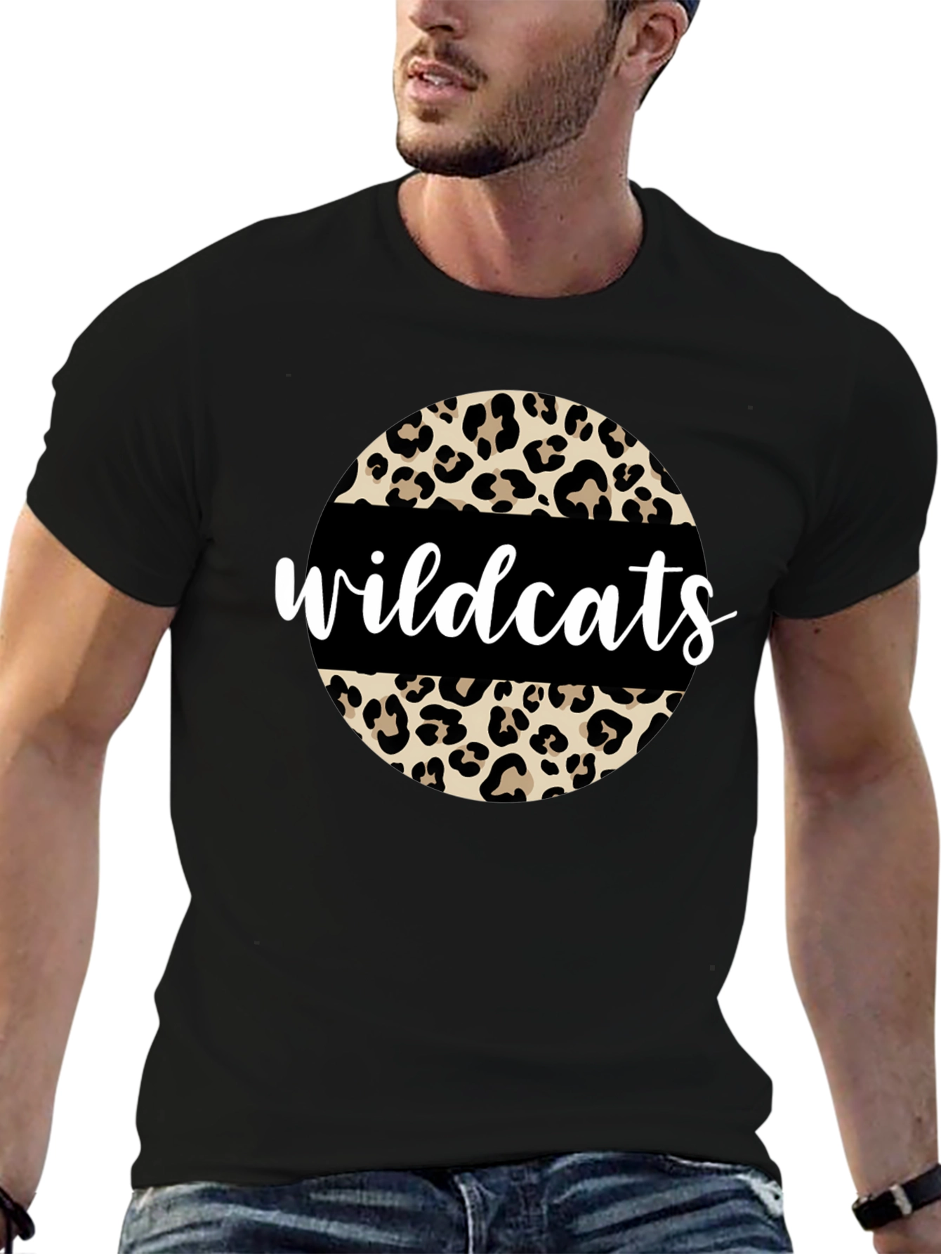 Wildcats Leopard Print Graphic T-Shirt